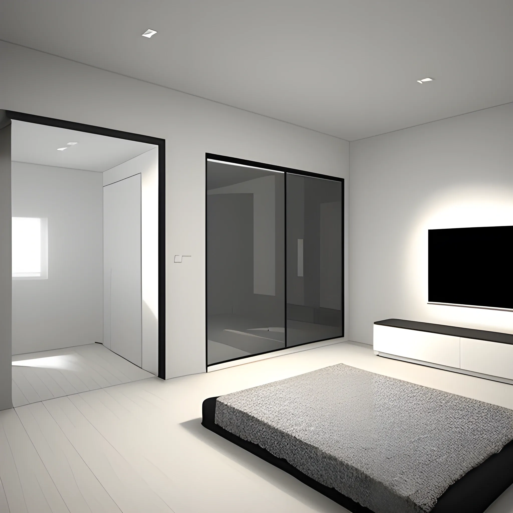 A modern minimalistic room , 3D