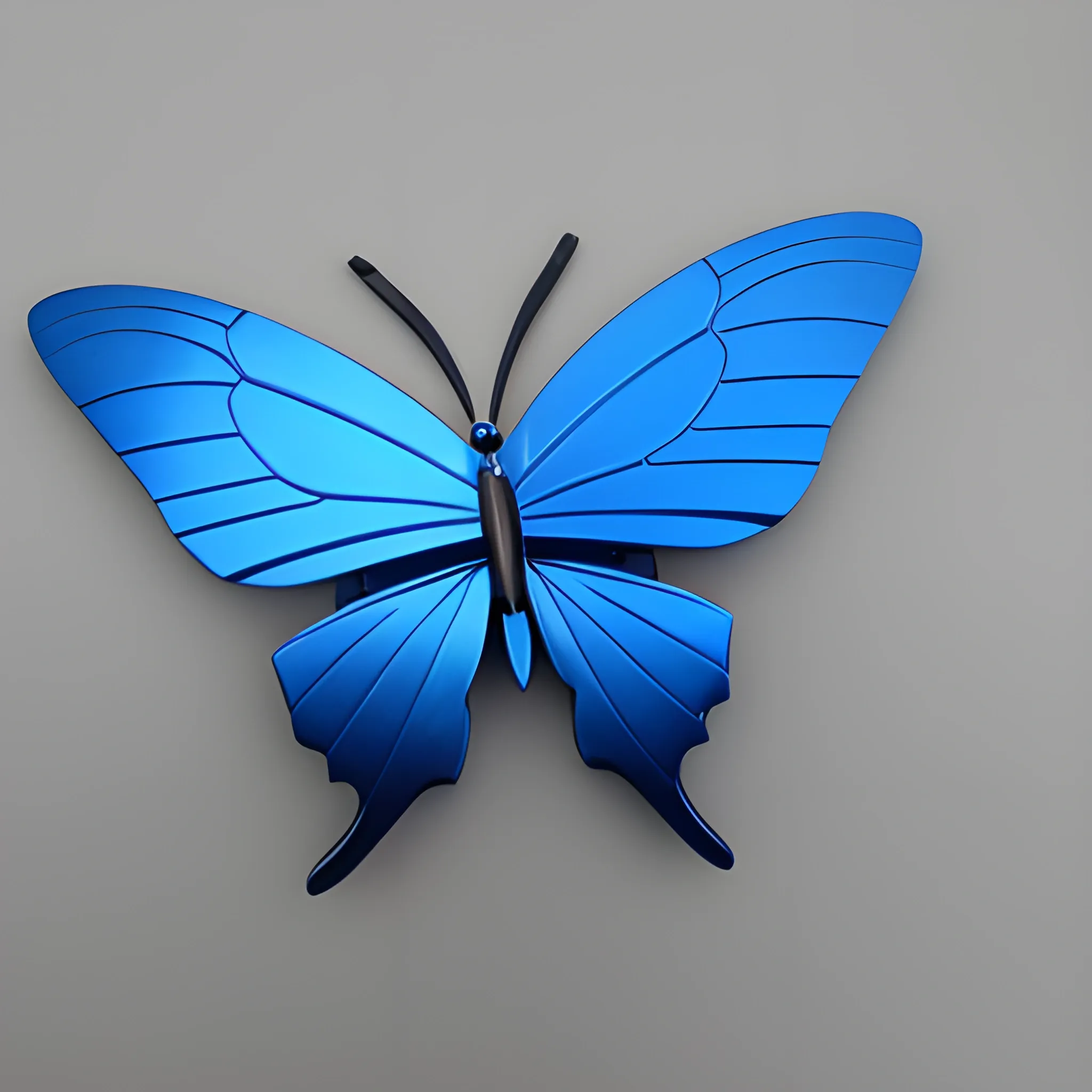couteau papillon, bleu