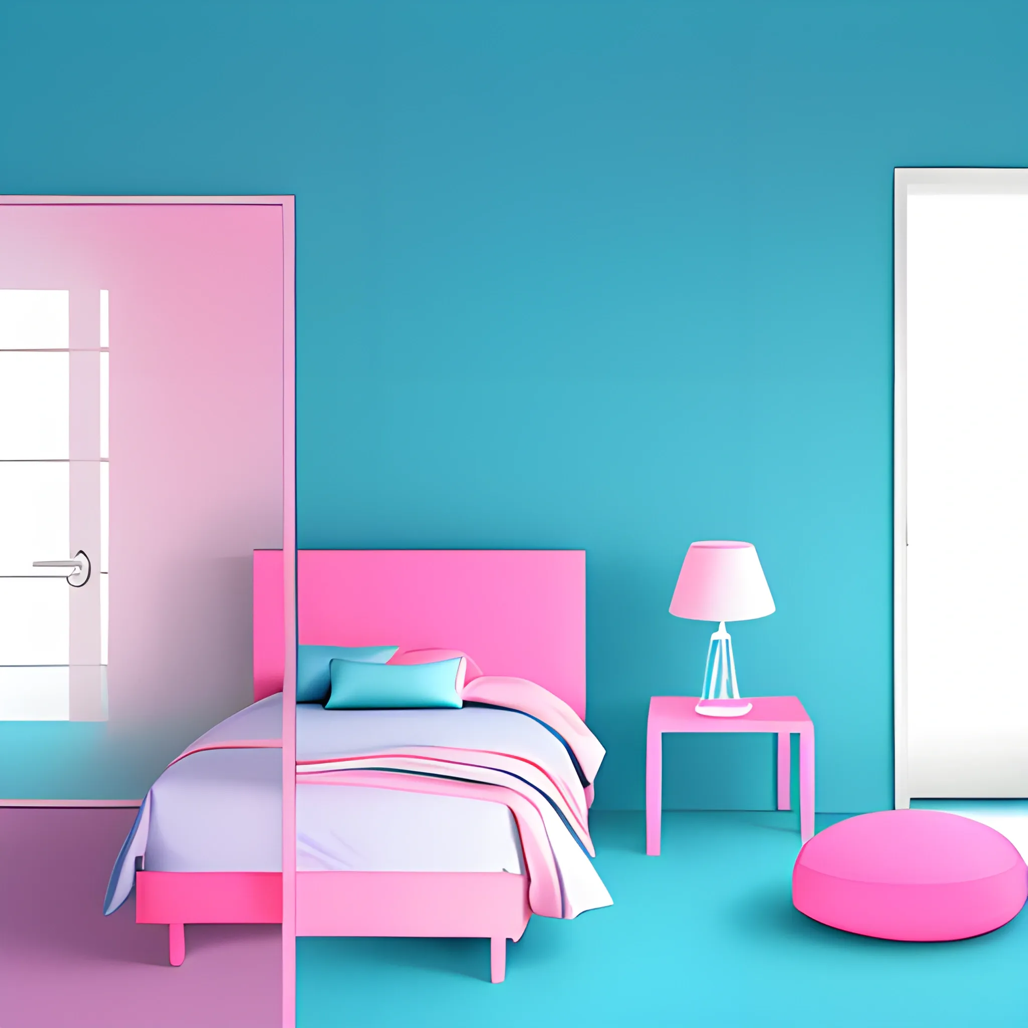 minimalism chameleon blue pink shades