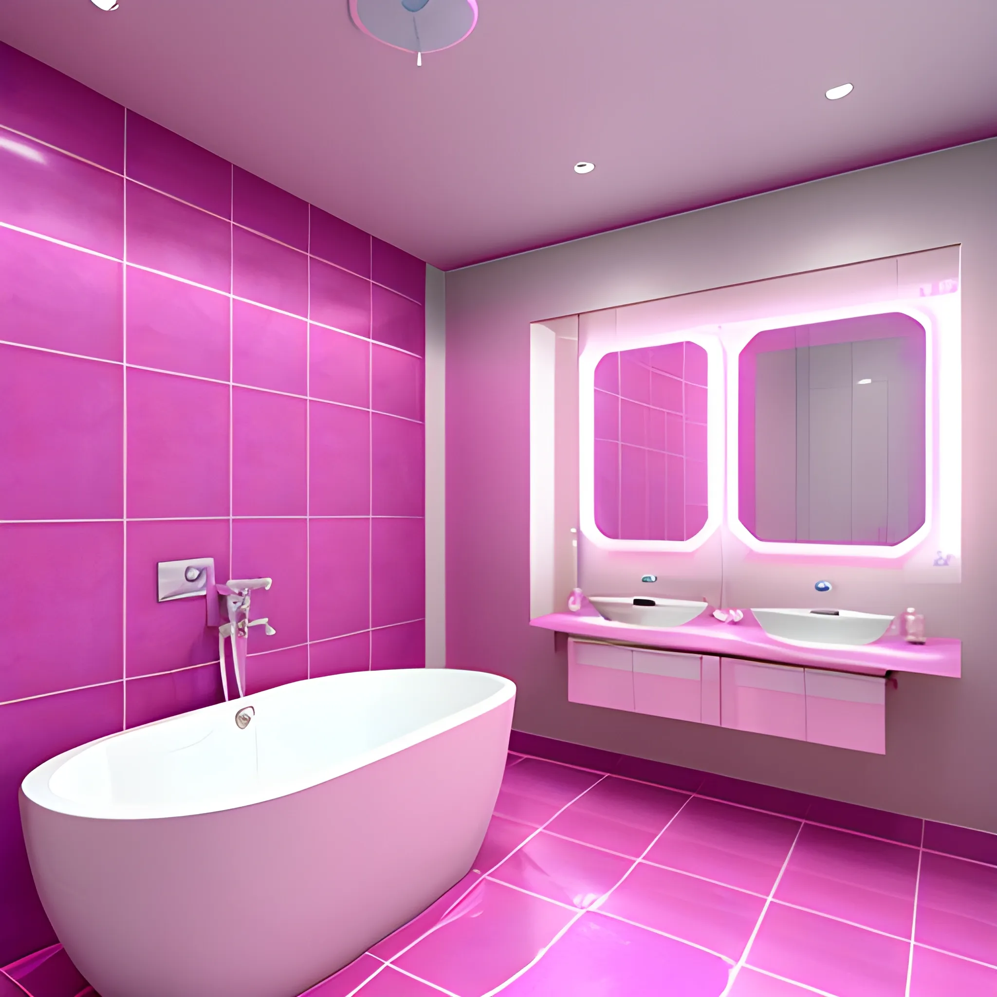 bathroom,pink,futuristic