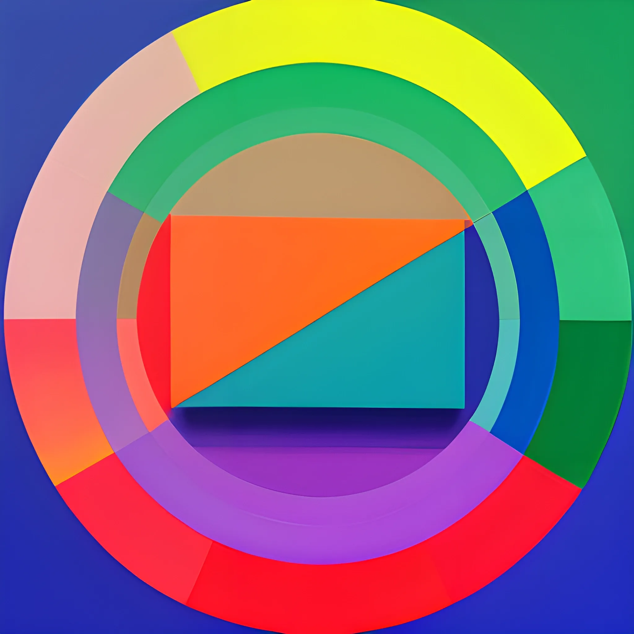 A painting composed of stacked circular color blocks with gradient colors, with some overlapping and interlacing between the color blocks, and the distribution of the color blocks imitating a female body.