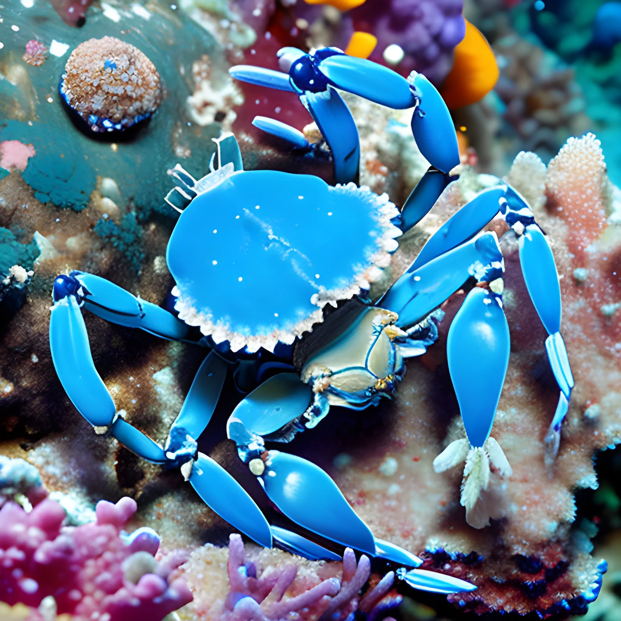 Blue coral crab