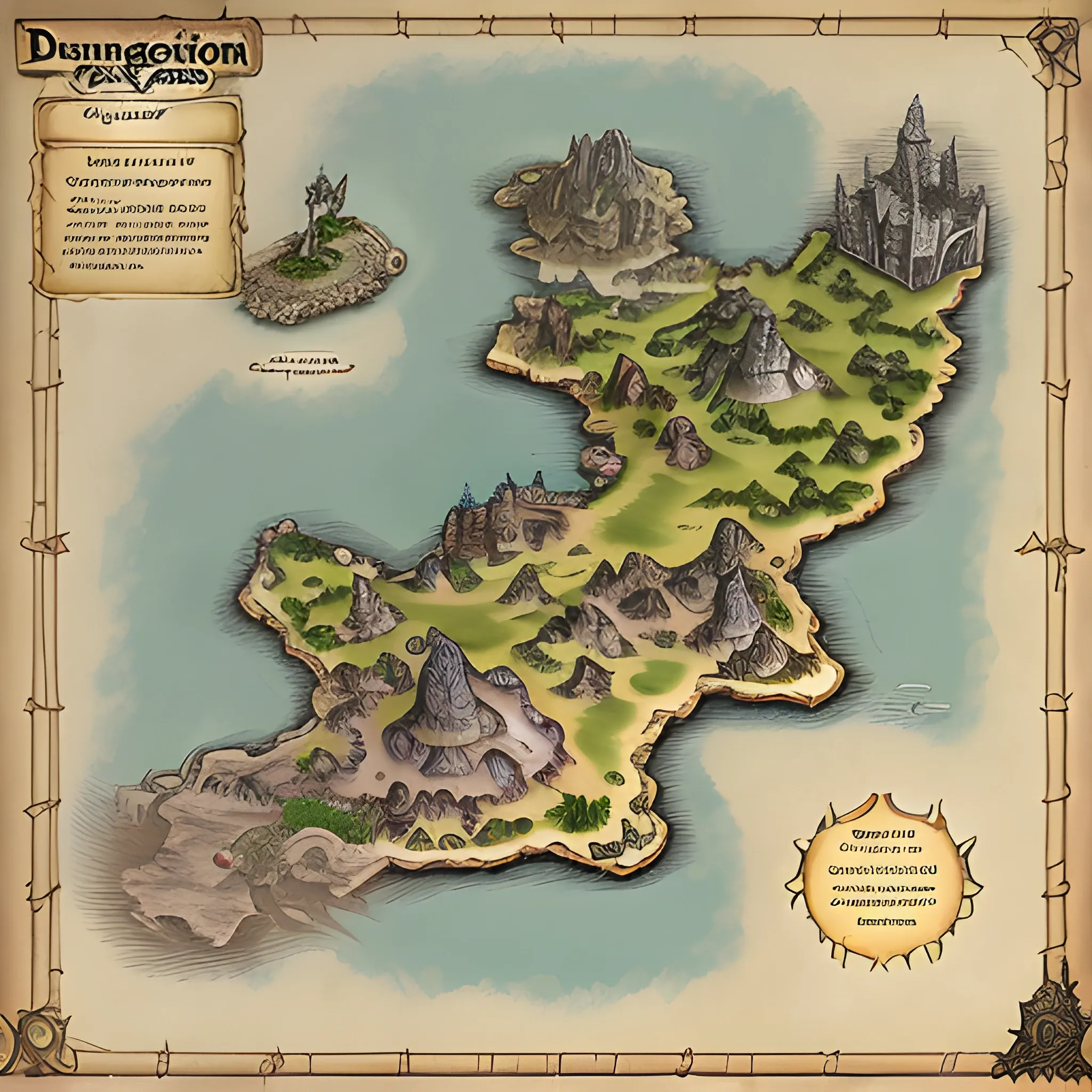 fantasy Dungeon and Dragons map