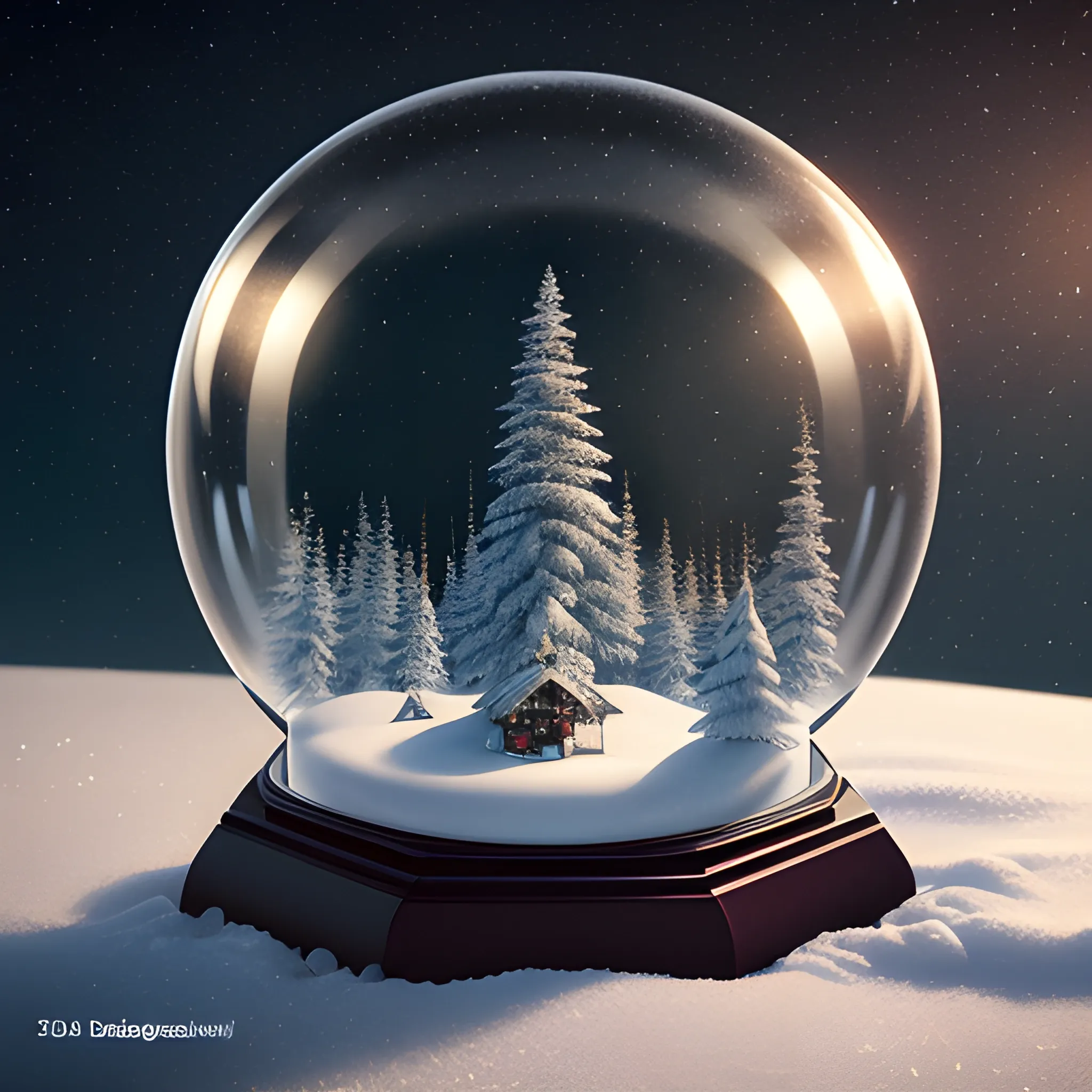 knollingcase, winter scenery of Lapland inside of snow globe, aurora borealis, transparent data visualization, trending on artstation, by Tom Bagshaw and Seb McKinnon, ultra detailed, hyper-realistic, cinematic, dramatic lighting, volumetric lighting, 150mm, octane render, photorealistic, denoise, photograph with a Hasselblad H3DII, 3D