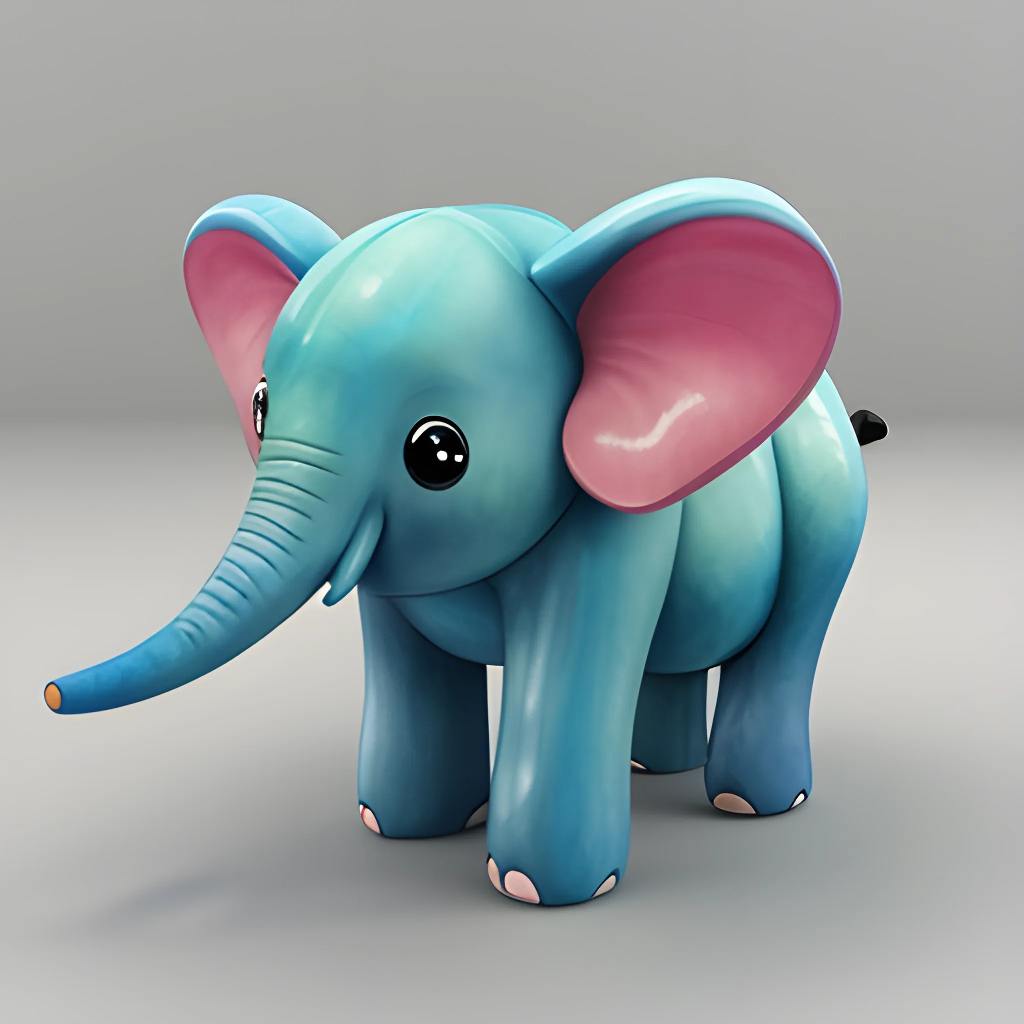 elefante kawaii, 3D, Water Color