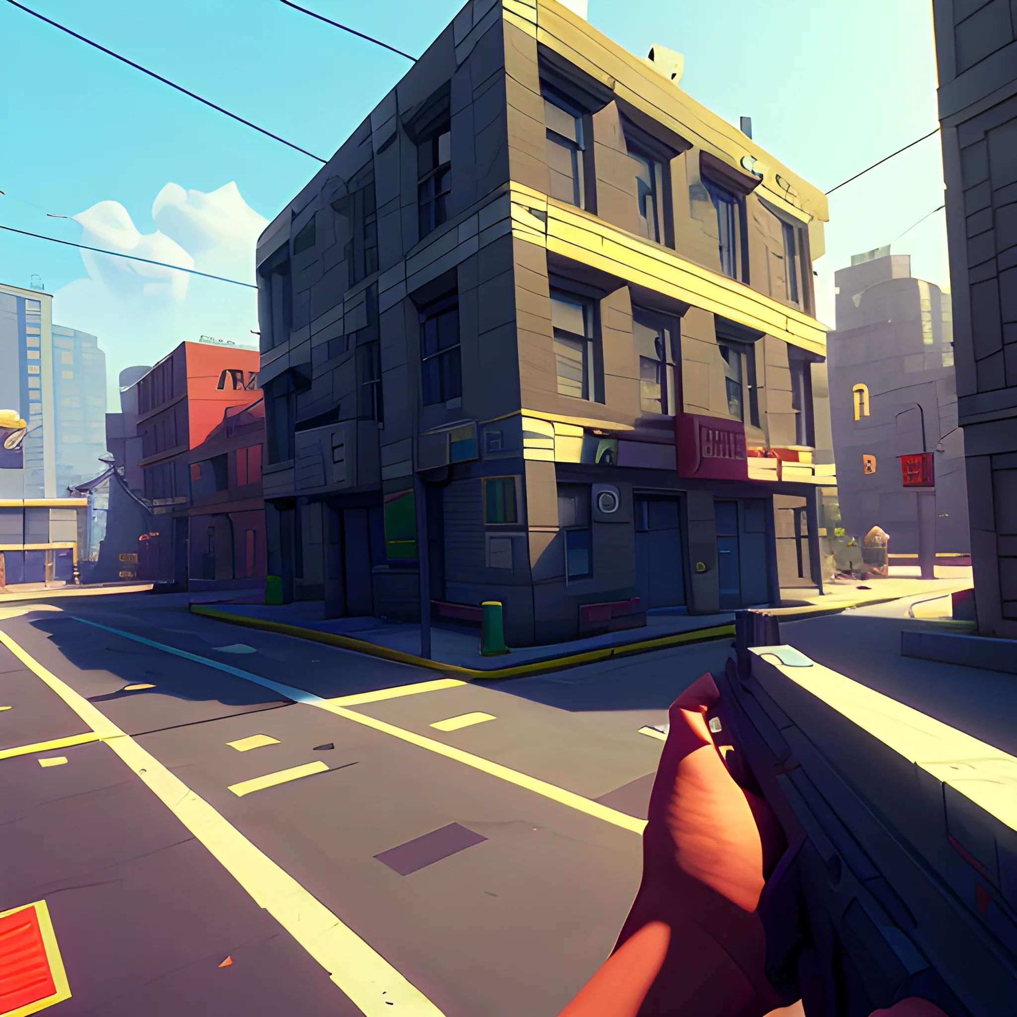 The gameplay of a videogame, 1980's vibes, low poly, 3d, environmental care game, principal character in third person, in a city, no guns, trash in some places
