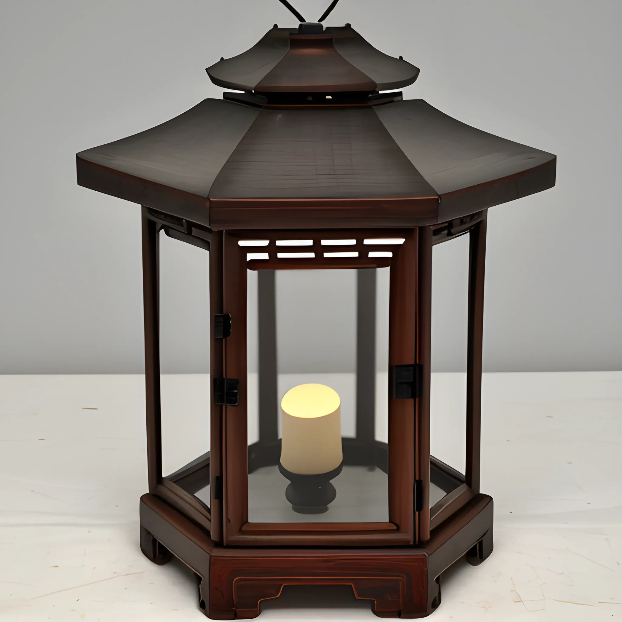 antique chinese wooden lantern