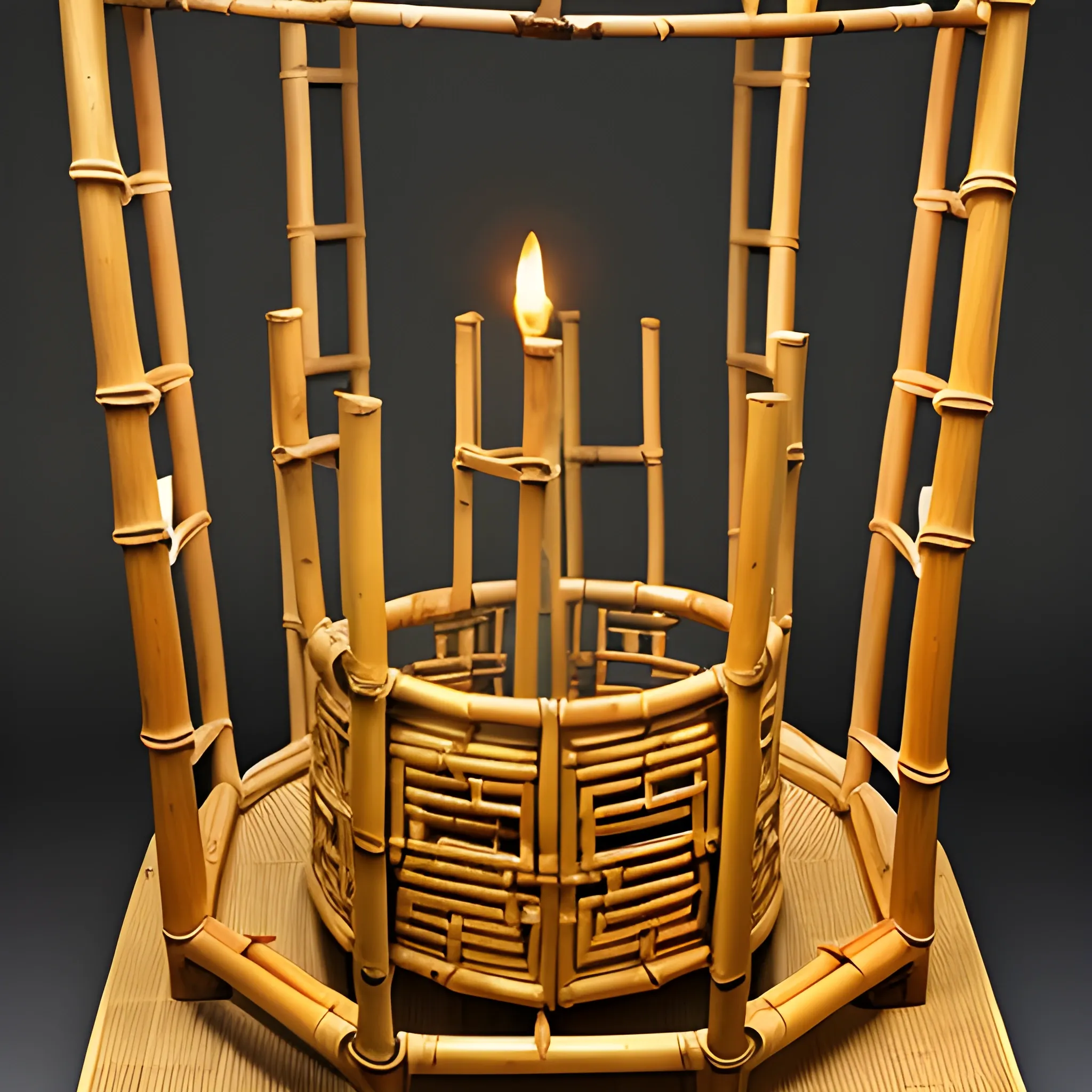 antique chinese bamboo lantern