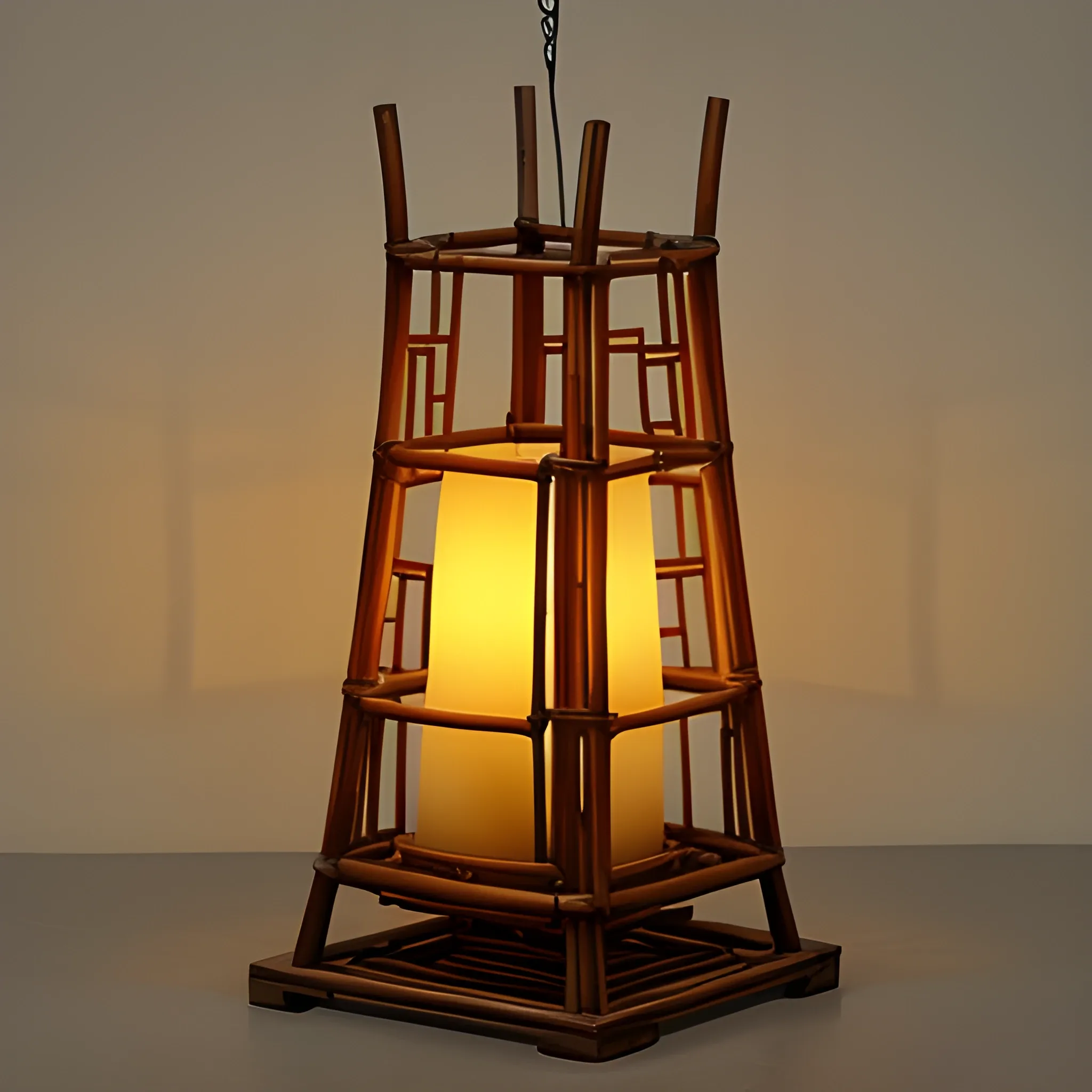 antique chinese bamboo lantern