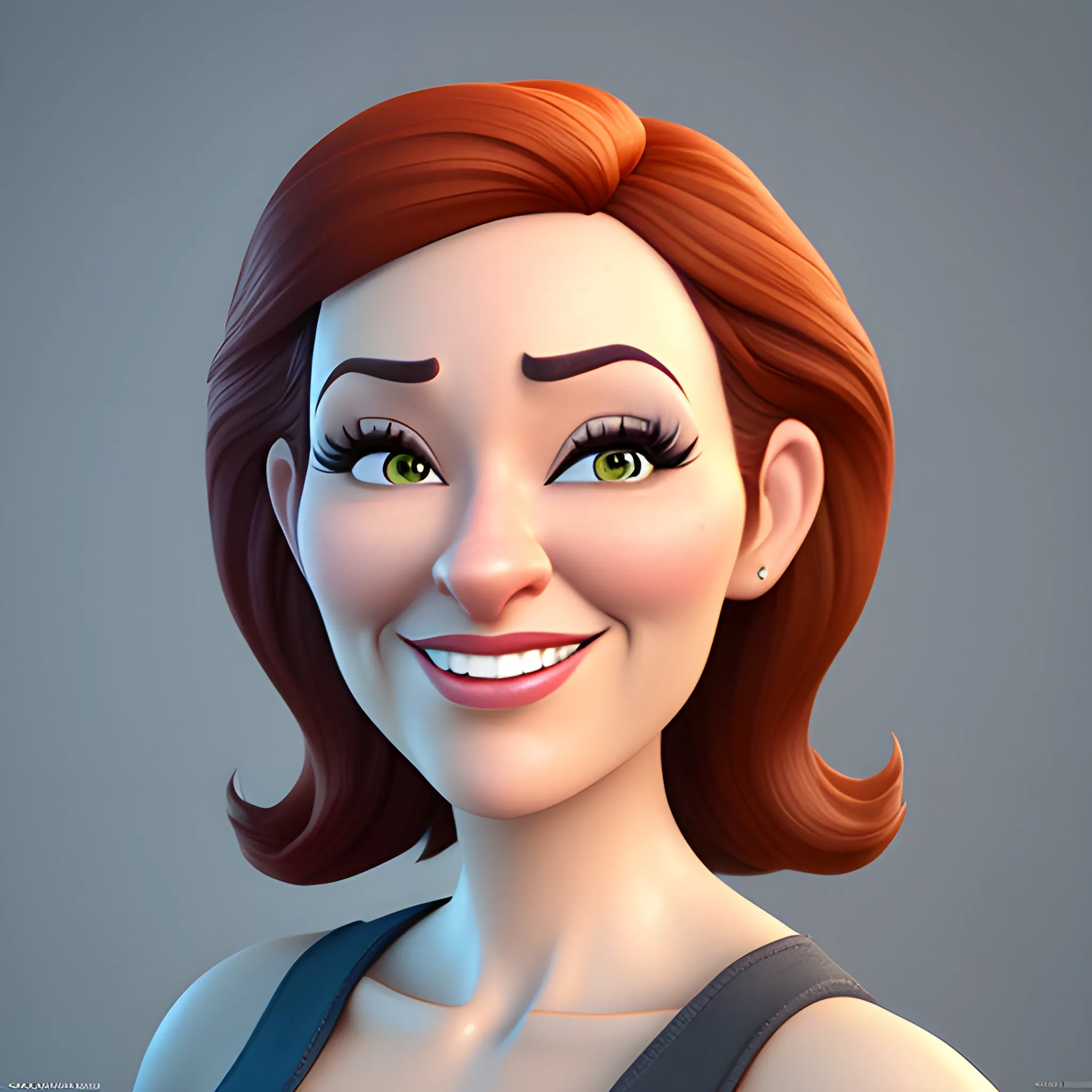  cheerful girl in her 20's, pixar movie. 3 d rendering. unreal engine. amazing likeness. very detailed. cartoon caricature, portrait style , 3D