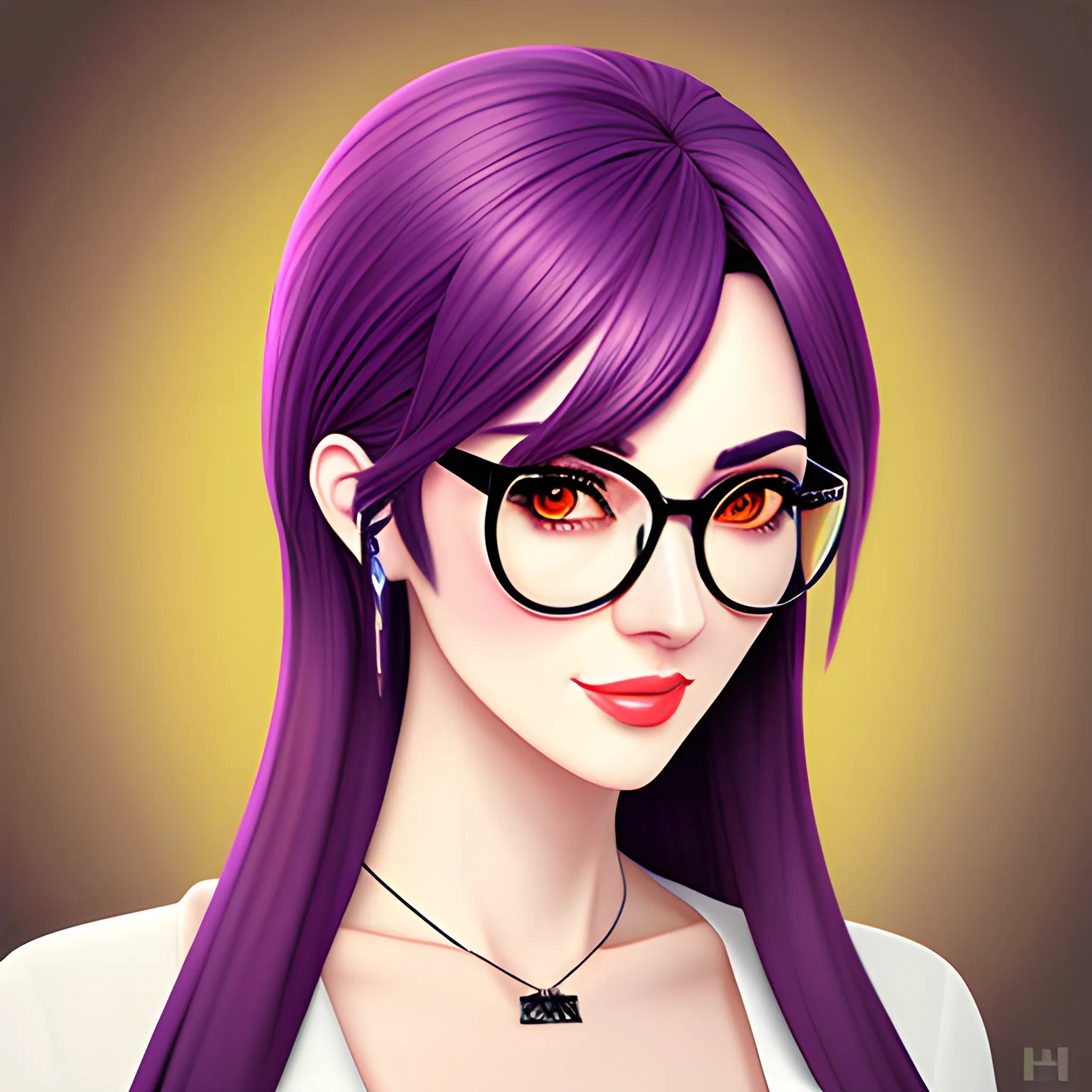 A young online freelancing girl, cute style, colorful anime decoration, hyper-realistic portrait style with eye glasses with no facial hair, high resolution 