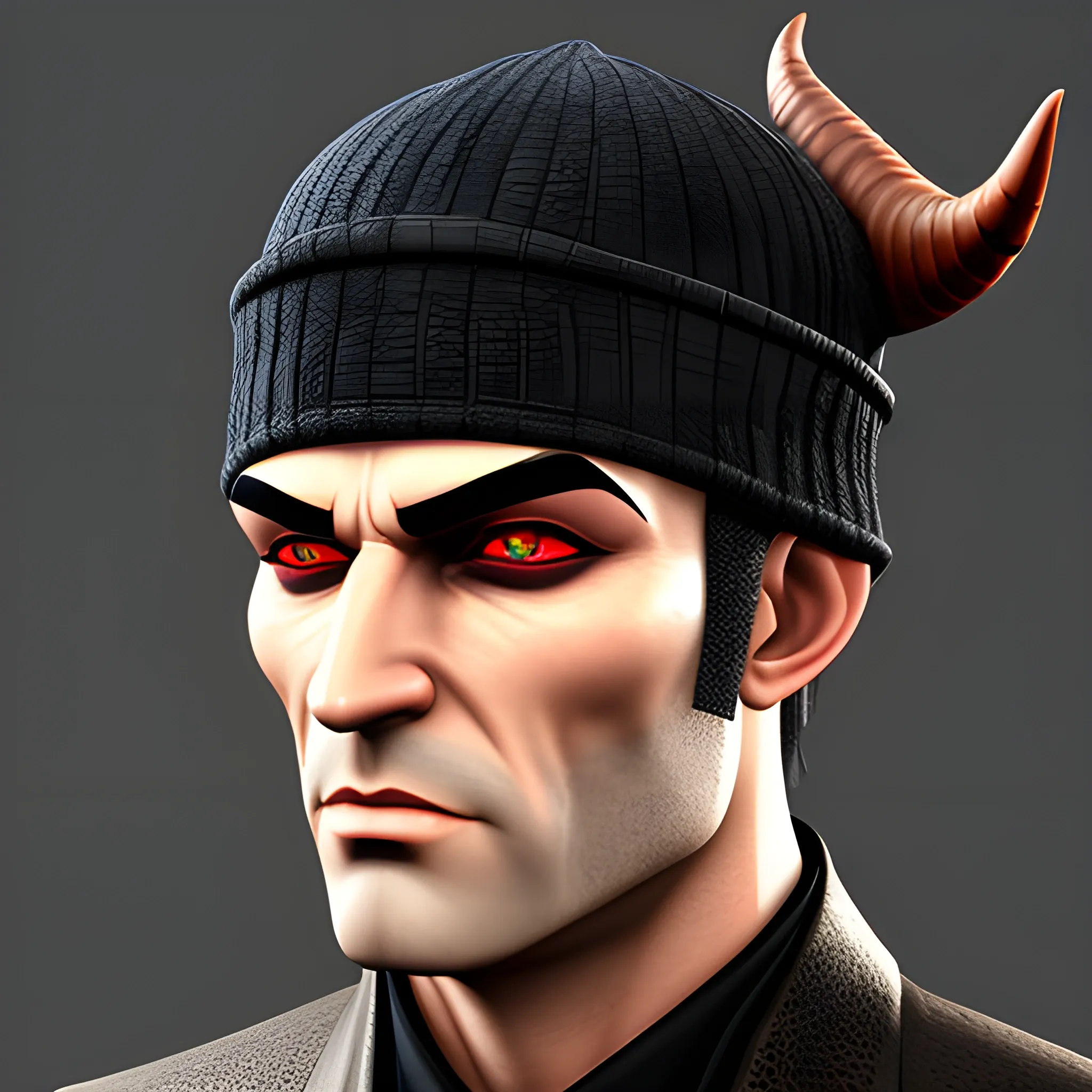 , 3D, Fantasy, Gangster, Mafia, teenager, tiefling, horns, suit, hat, pointed ears, beanie, soft face, boy, young