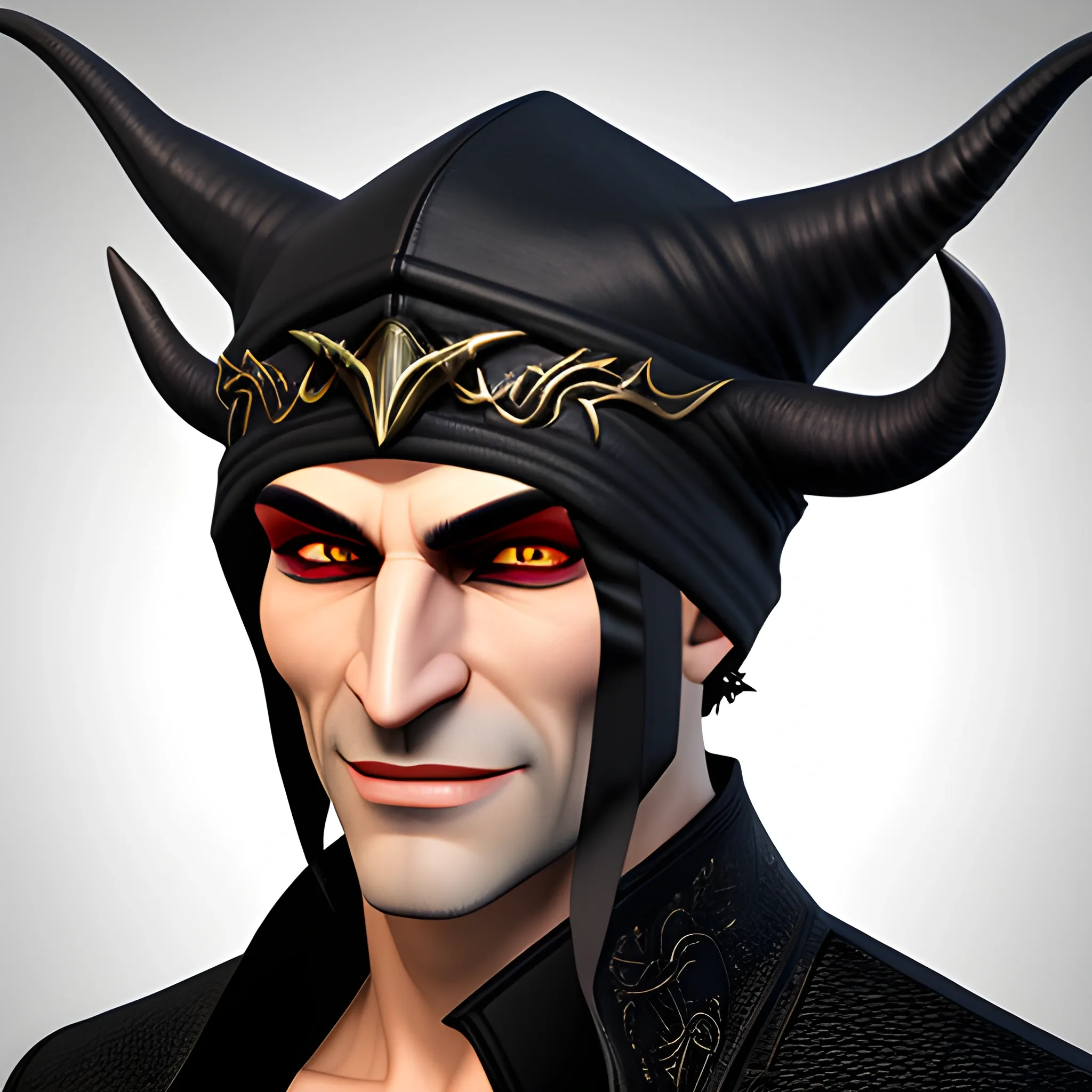 , 3D, Fantasy, Gangster, Mafia, teenager, tiefling, horns, suit, hat, pointed ears, beanie, soft face, boy, young, child, full face, smile