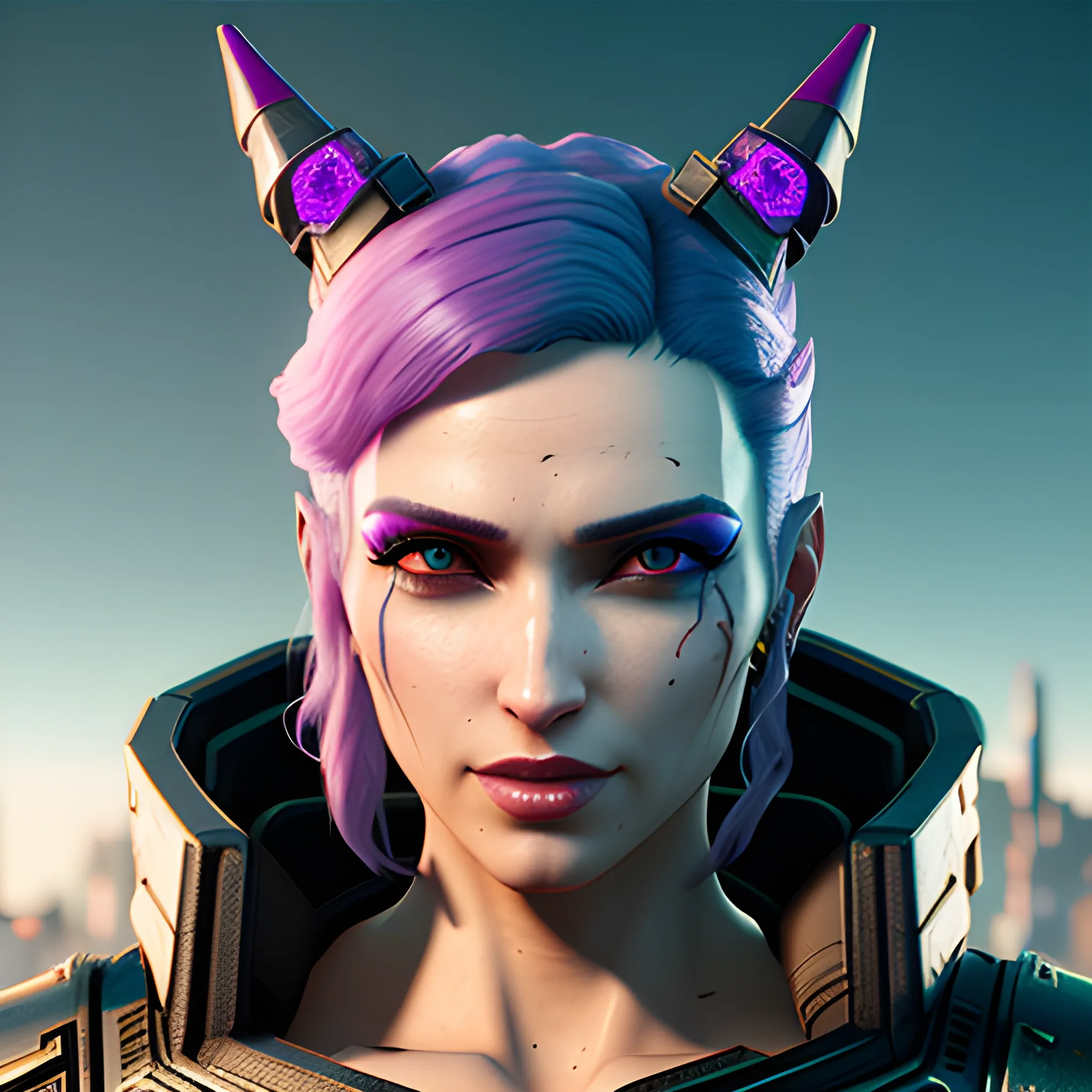 , 3D, Fantasy, cyberpunk, teen, prim, horns
