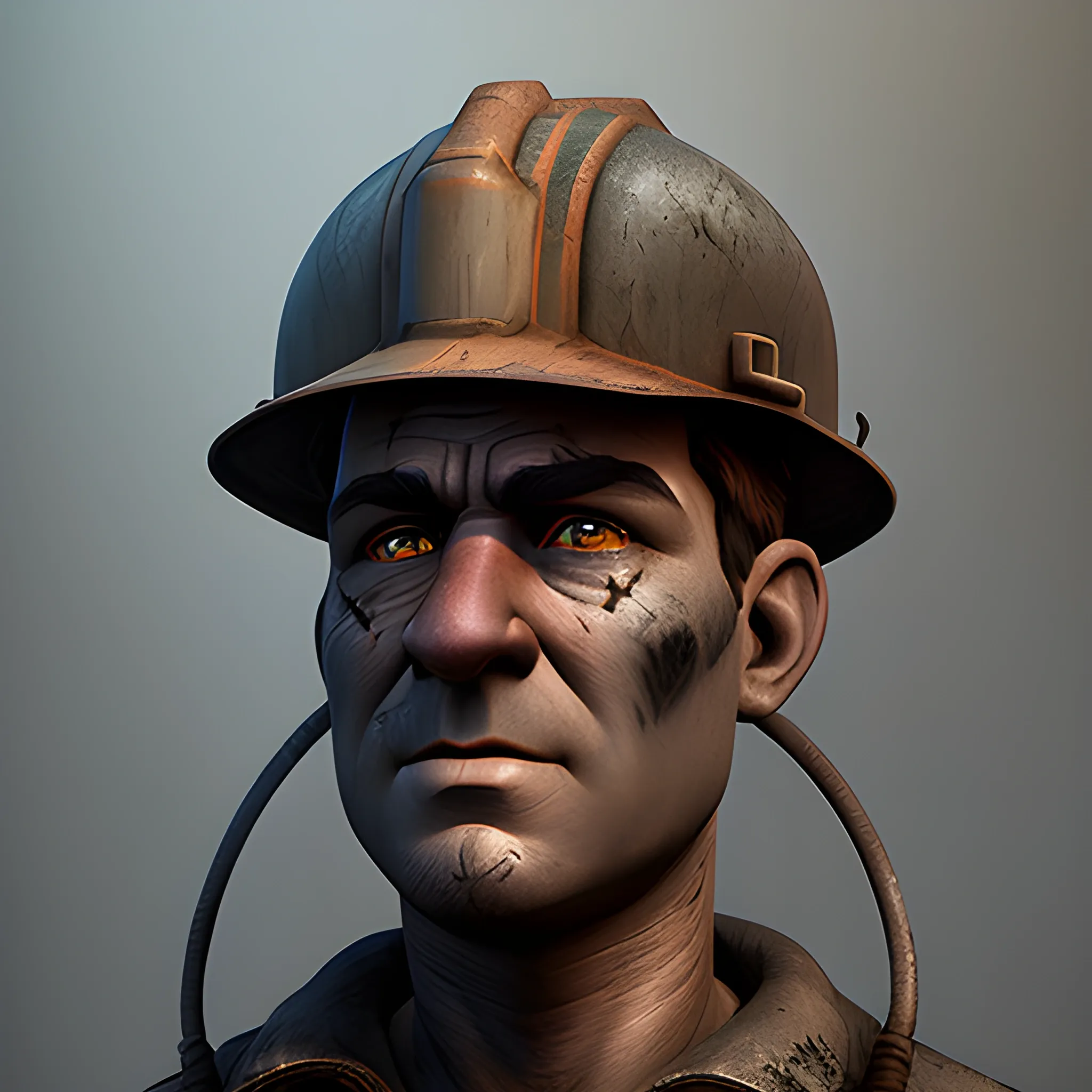 coal miner HD portrait, matte fantasy painting, deviantart artstation, pixar style