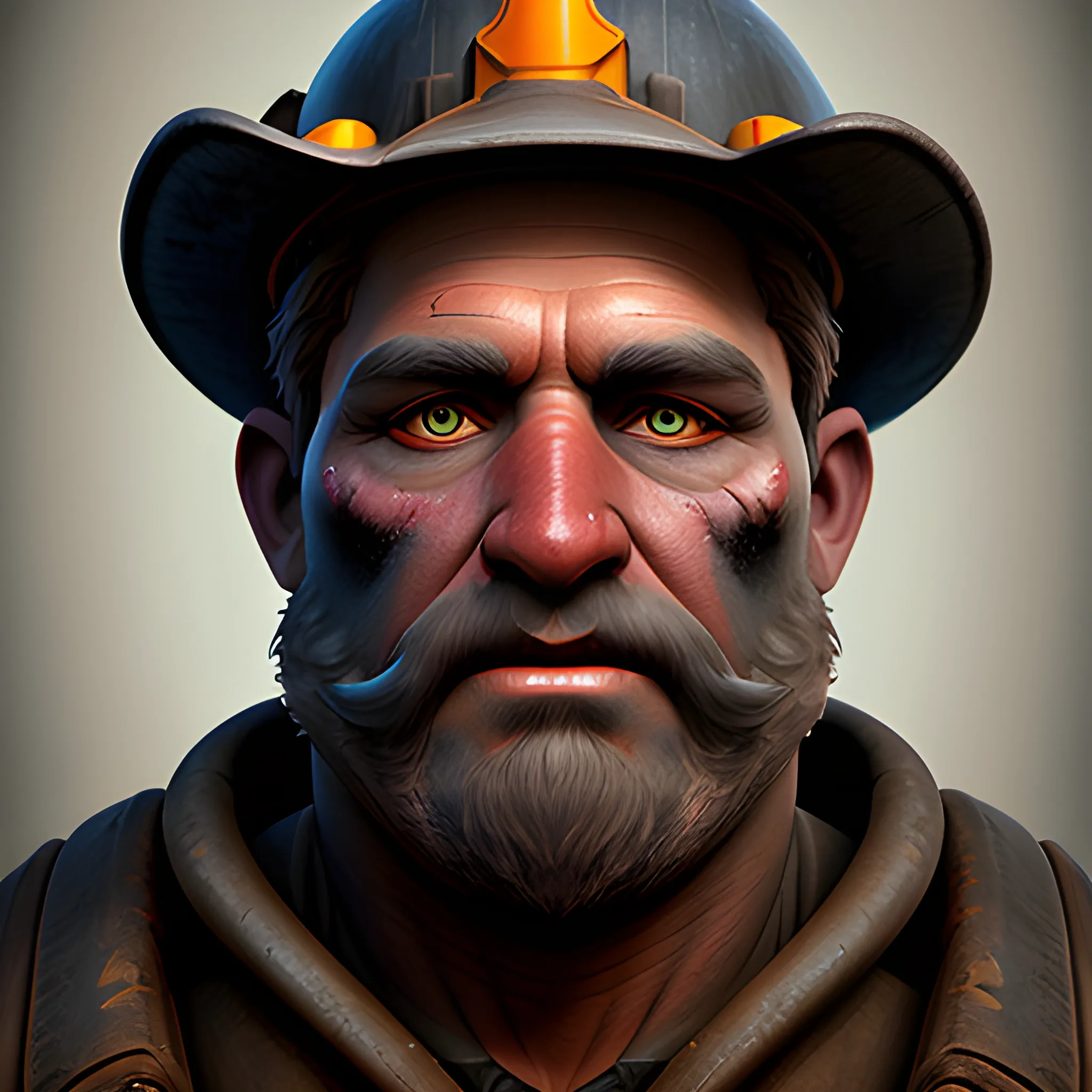 coal miner HD portrait, matte fantasy painting, deviantart artstation, pixar style, AI, digital