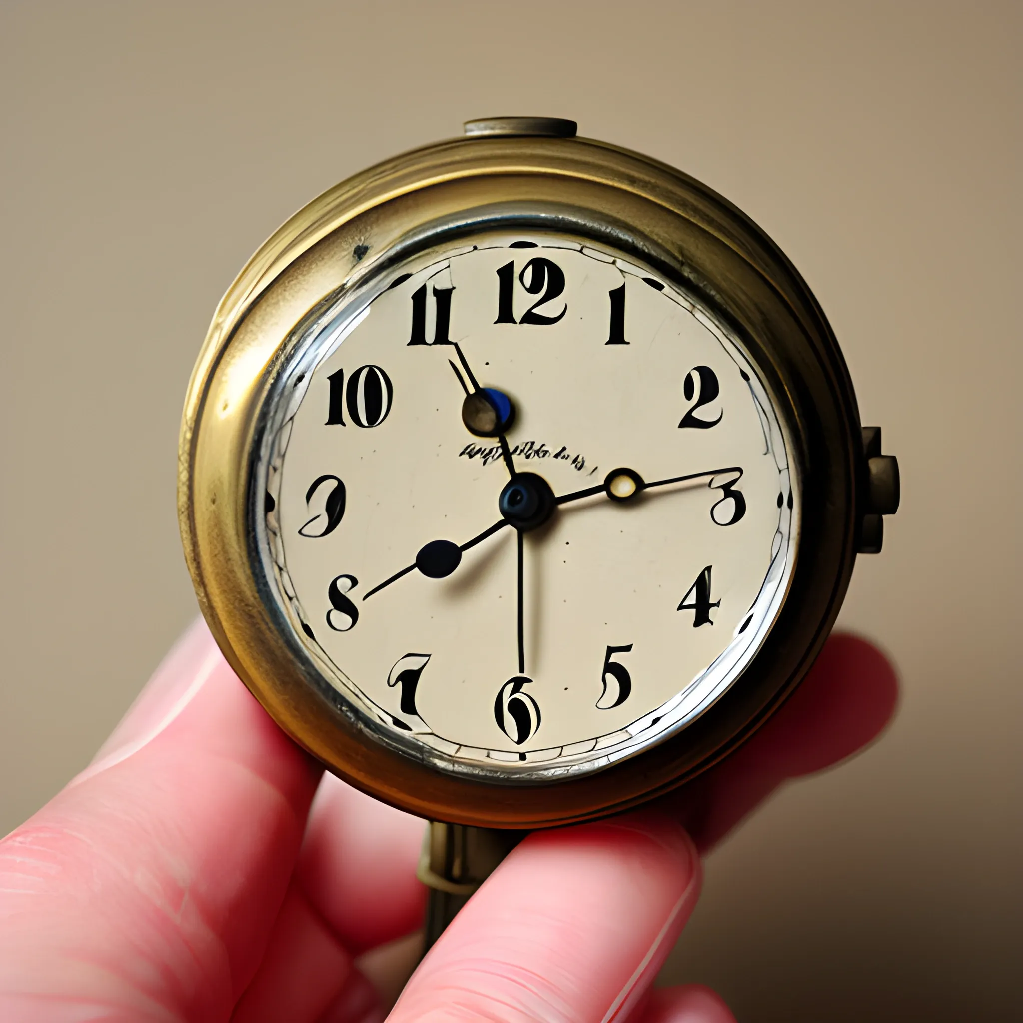 old pocket clock in a hand