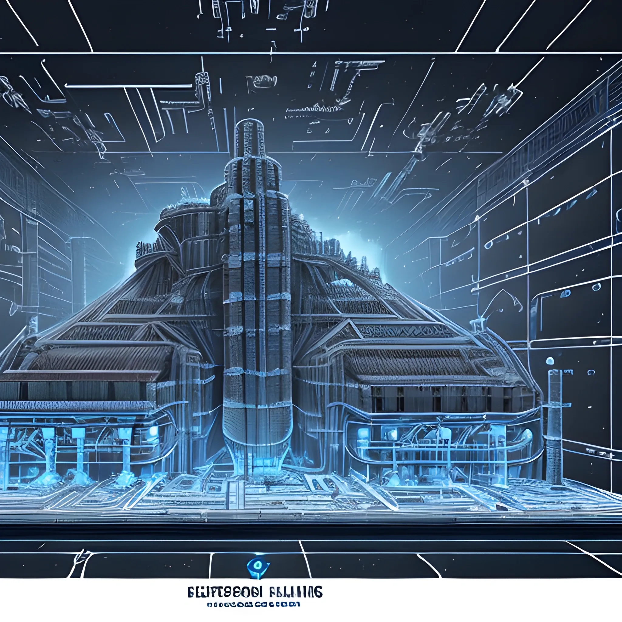 3d  futuristic world, cyberpunk, coal mining operation, coal miners, in out of space, intricately detailed blueprint, code, coal, heavy machinery, white background, black lines, no fill, fine line sketch