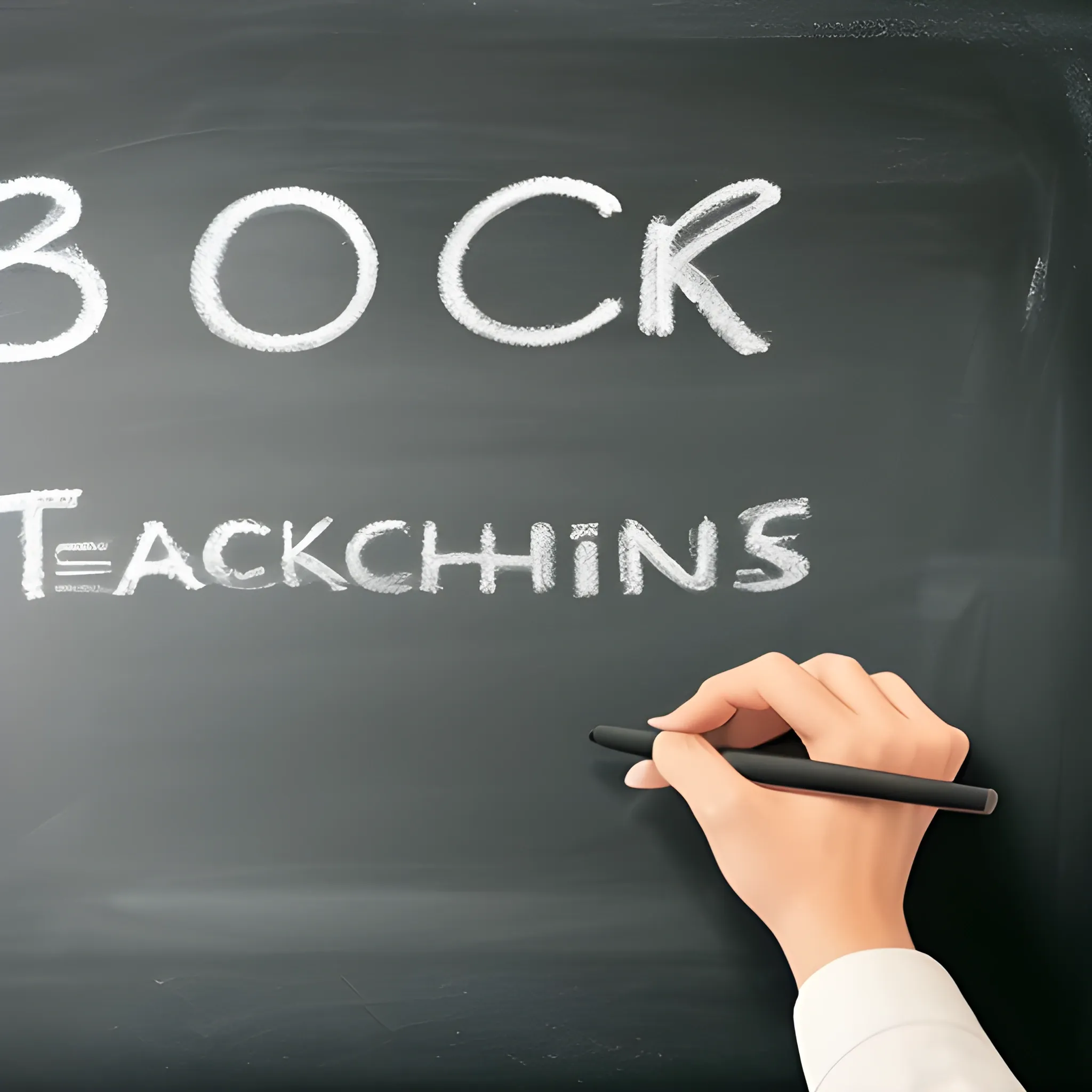  a teacher writing in a blackboard with a chalk