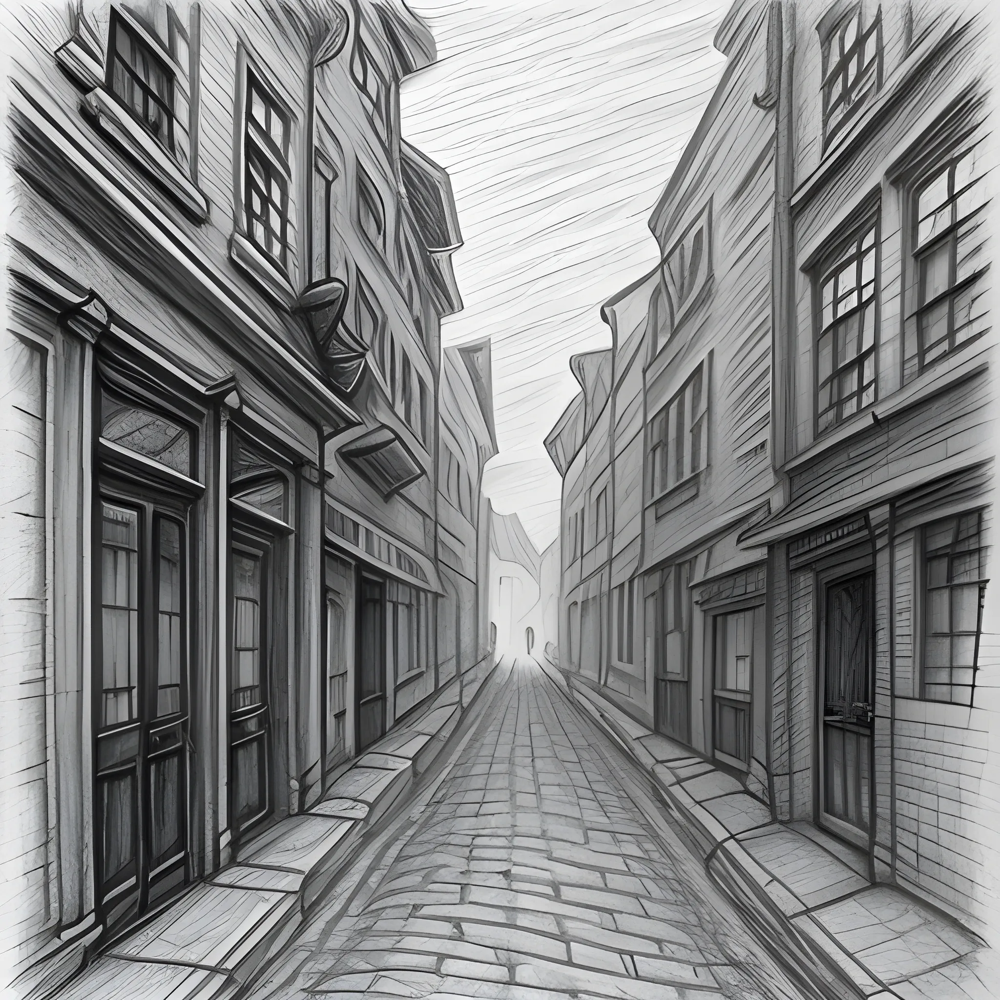 Blind 
Street, Pencil Sketch