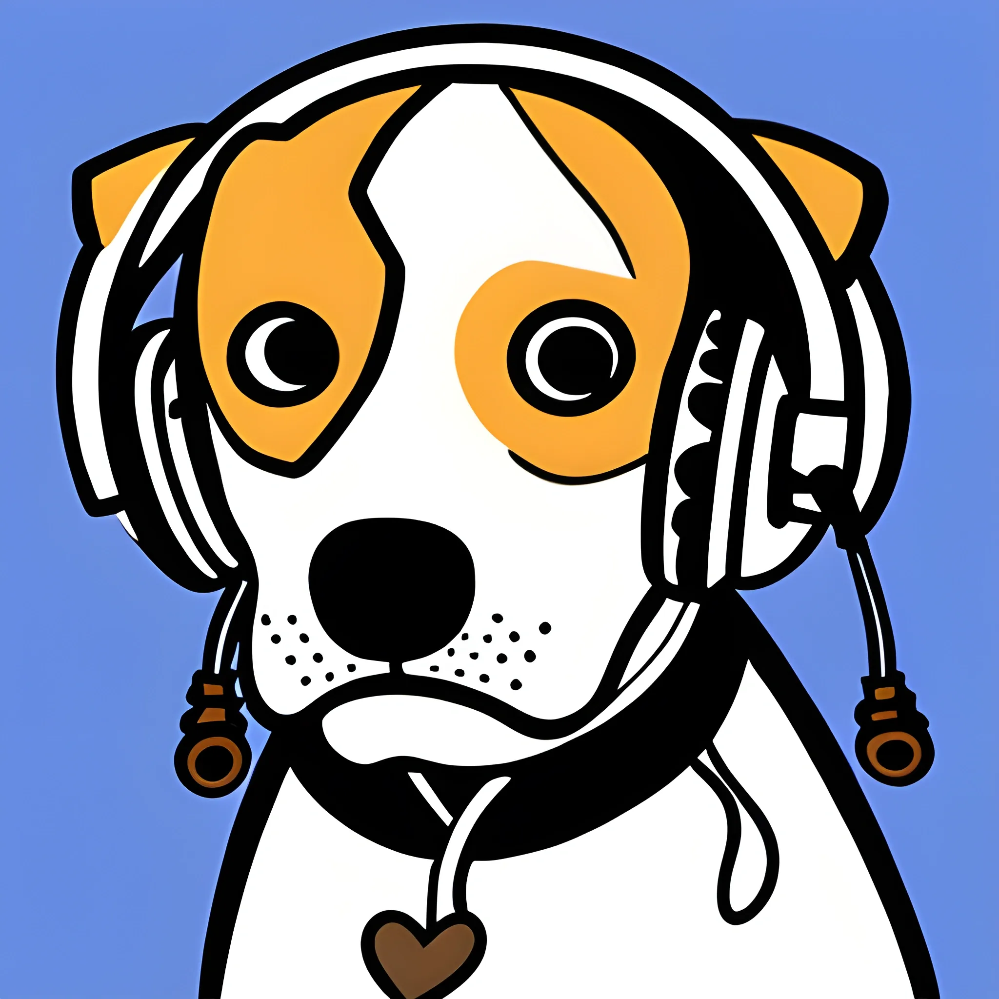 Dog with headphones, by Roy Lichtenstein