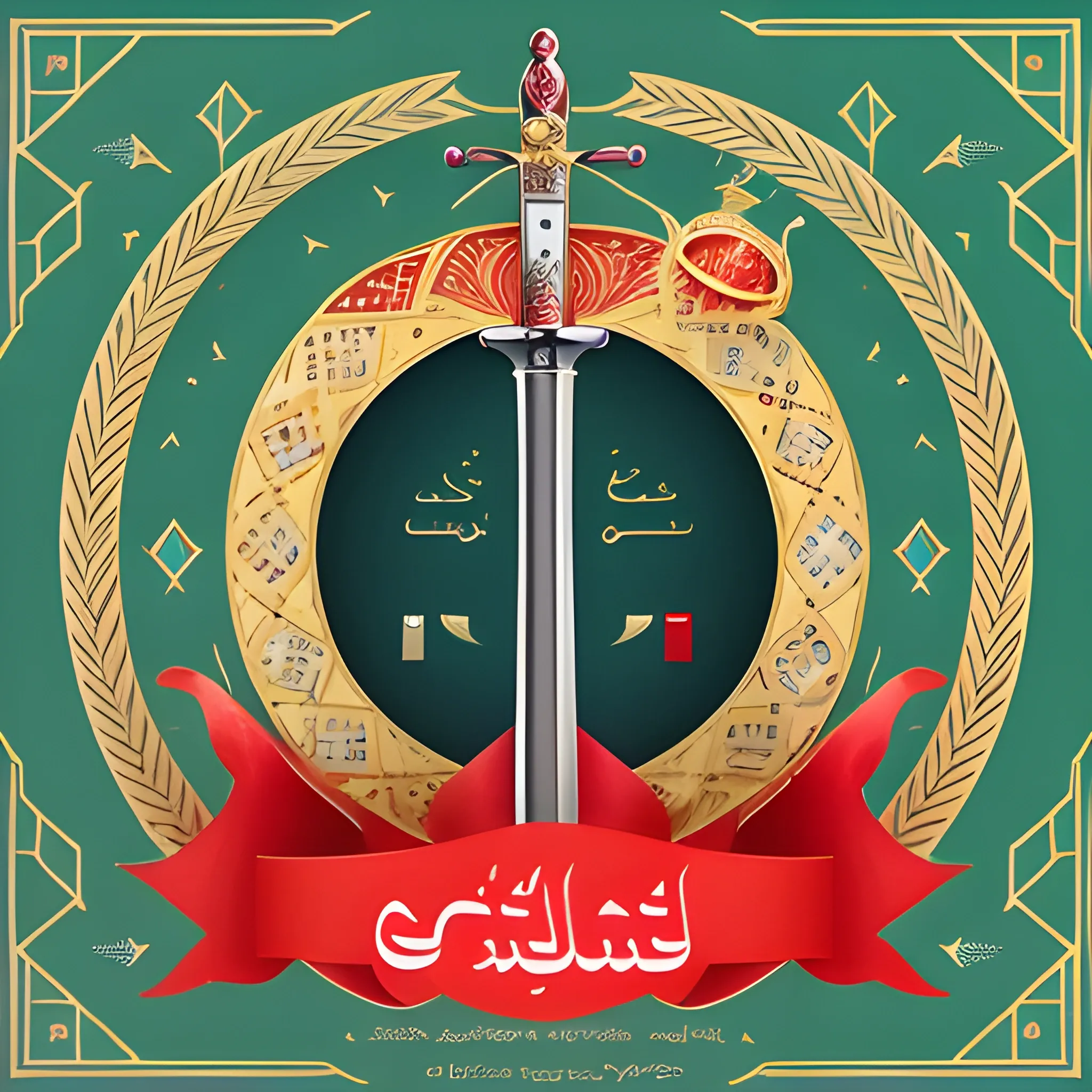 Design images for the Omani National Day, showing the past with the modernity of the future, distinctive and simulating reality
It appears between modernity and the past
Science contains two swords and a dagger, Water Color