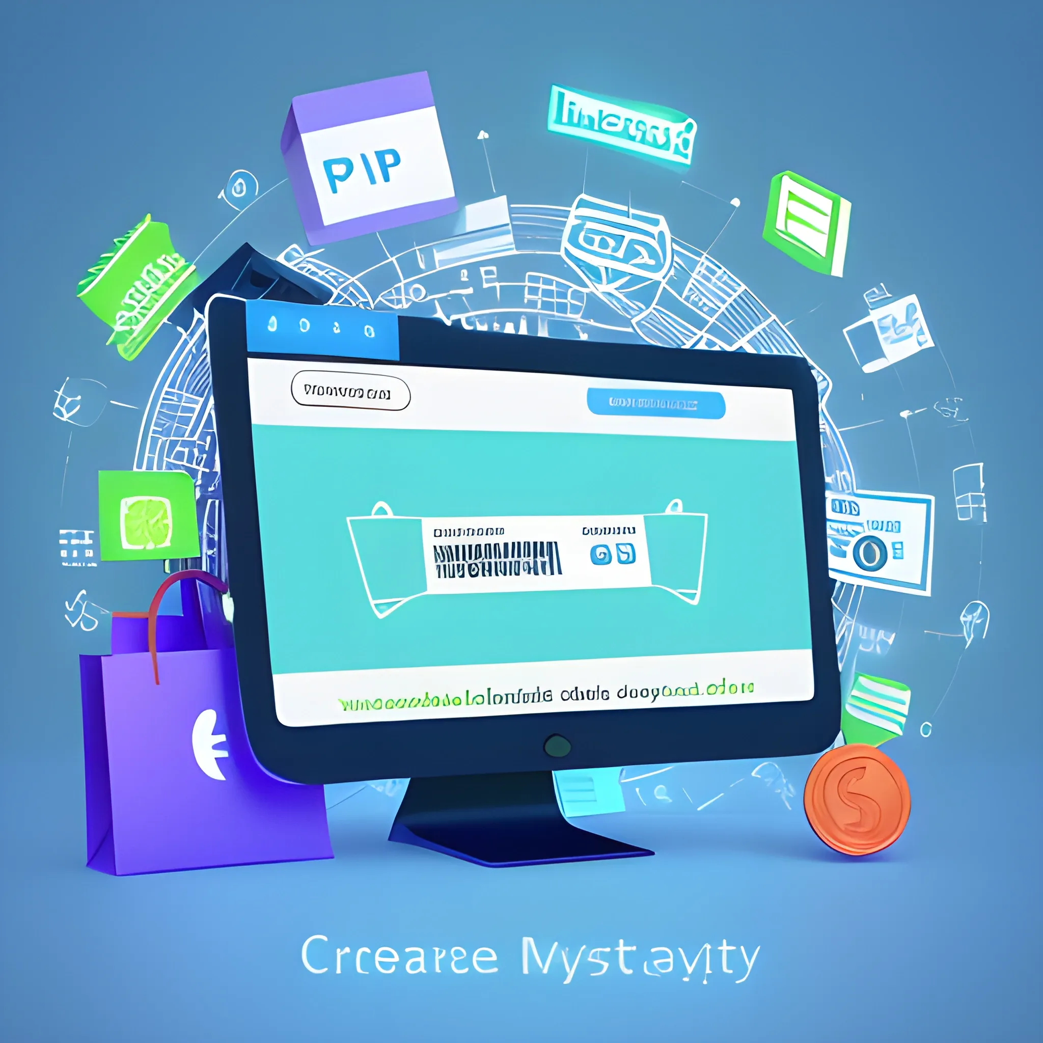 Create compelling images depicting the online payment gateway process. Showcase the security, speed, and convenience of a secure digital transaction. Emphasize user trust when making online purchases through a payment gateway. Inspire confidence and ease in the online shopping experience with your visual creations, Trippy, 3D