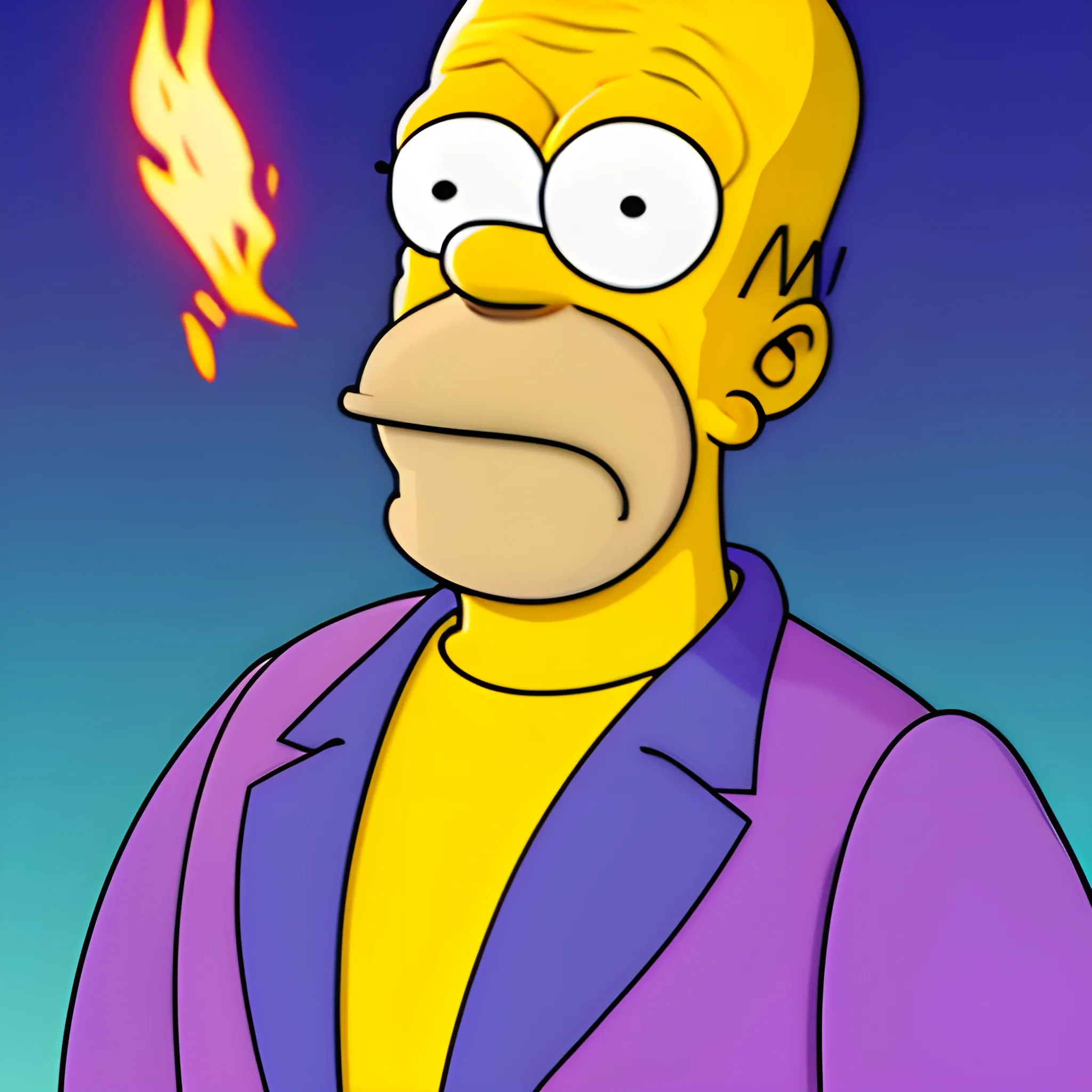 Homer simpson wearing a magician clothes