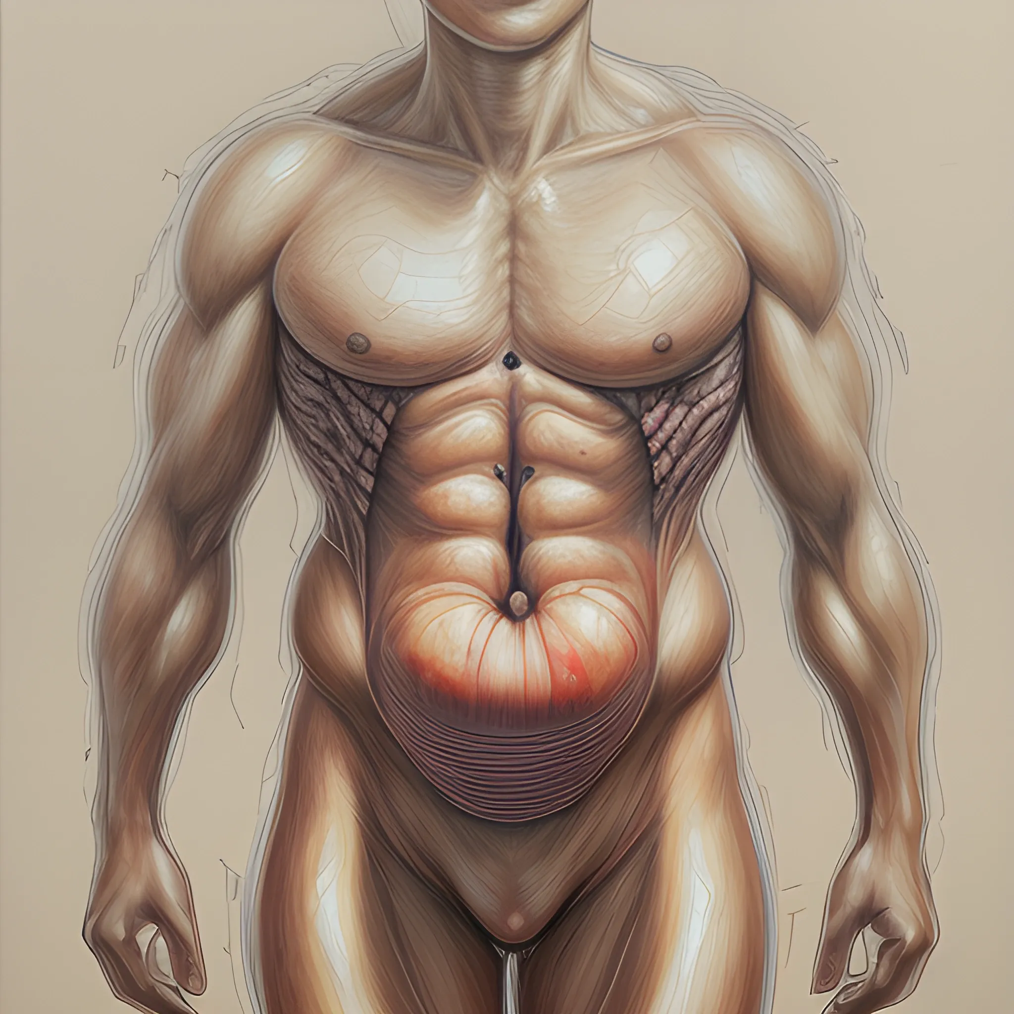 I want to create an image for the cover of my master's thesis project. This project has as its main topic the gut microbiome and genomic analysis., Oil Painting, Pencil Sketch