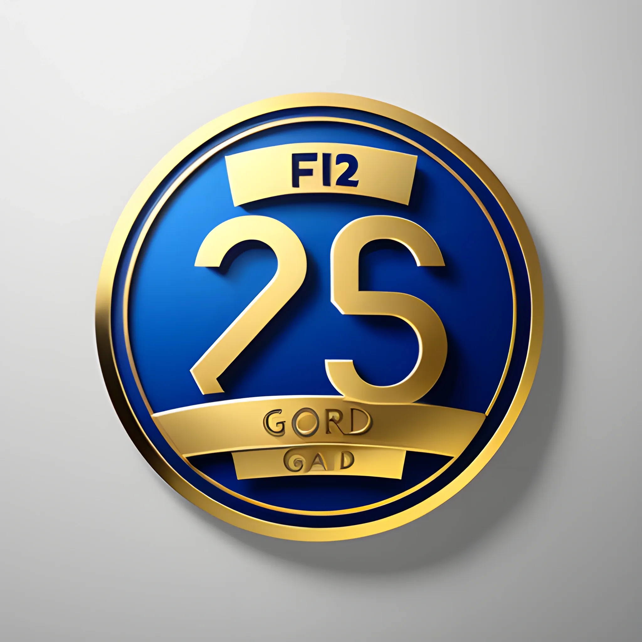 A modern logo for a financial global company with the name of WTF Partners, 3D background as money or gold