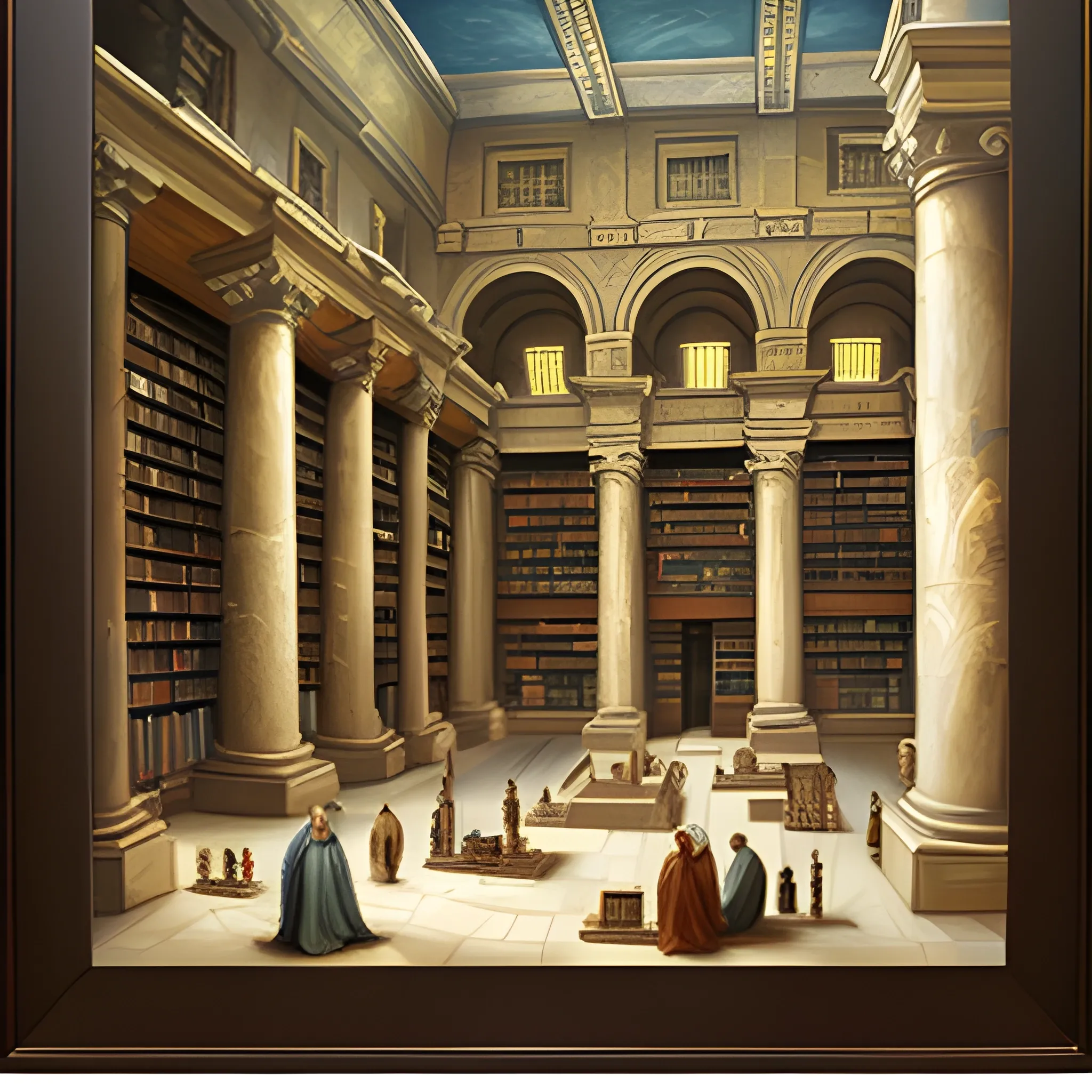 Library of Alexandria, Oil Painting - Arthub.ai