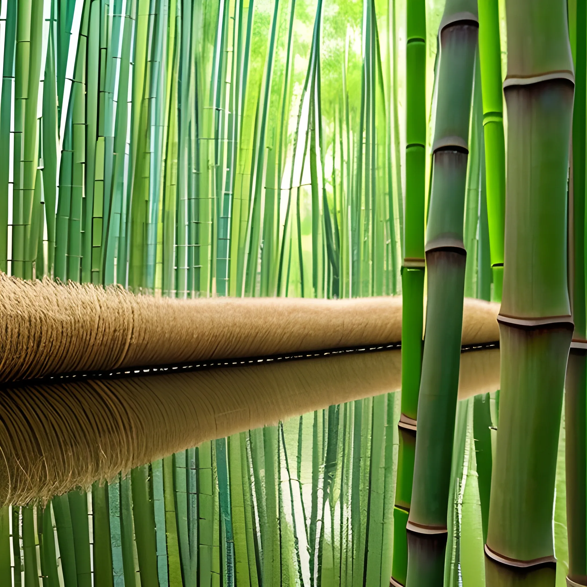 bamboo alongside only one side of a wide river  bend fading into a distance