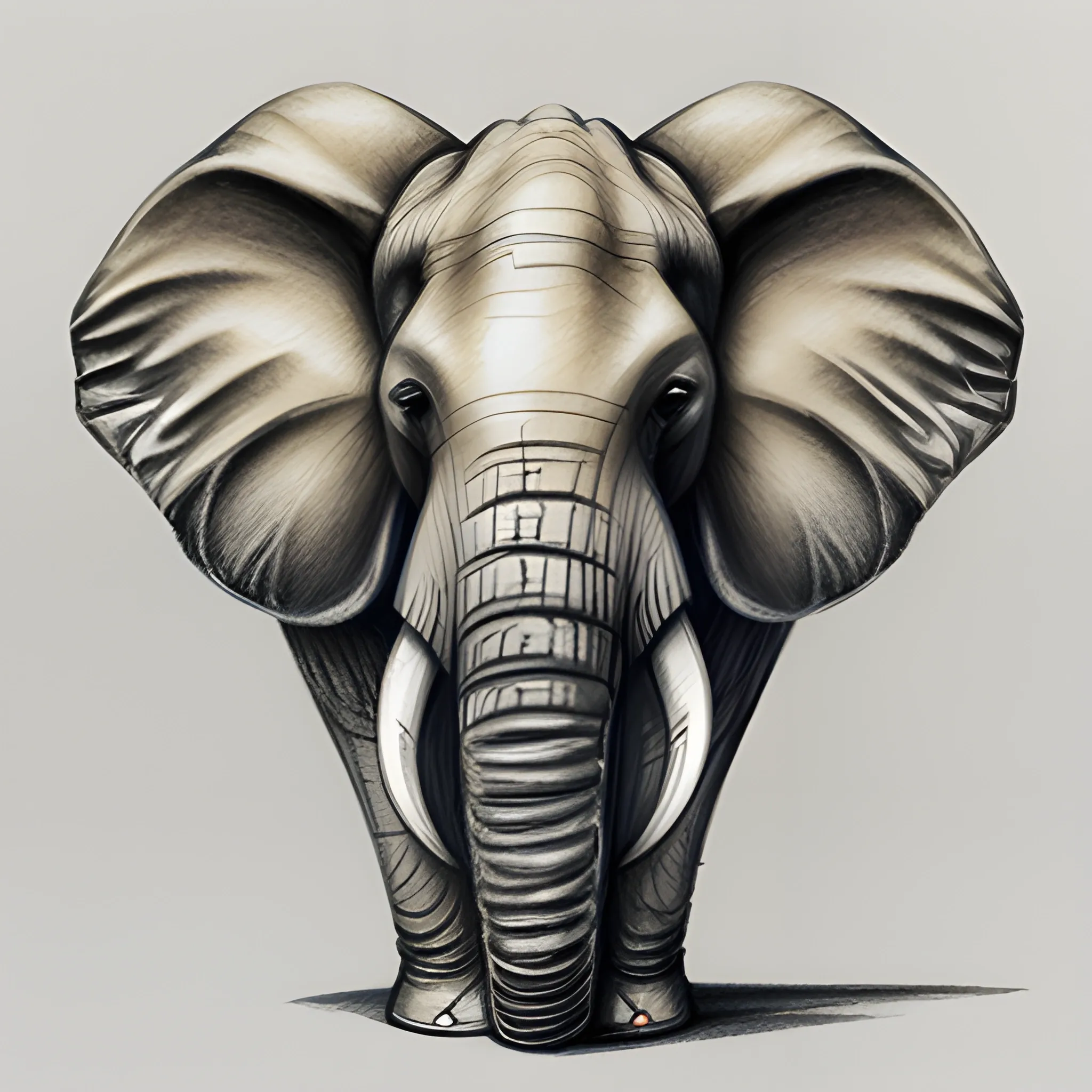 elefant, 3D, Pencil Sketch, Water Color