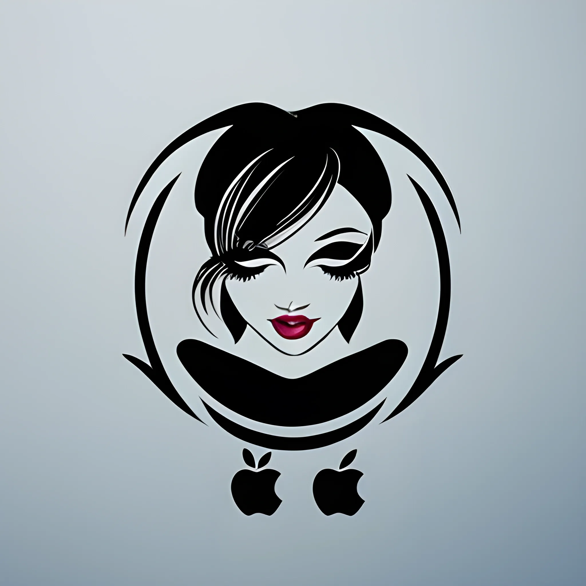 Logo for an e-commerce platform specializing in cosmetics and erotica in the style of the apple logo.