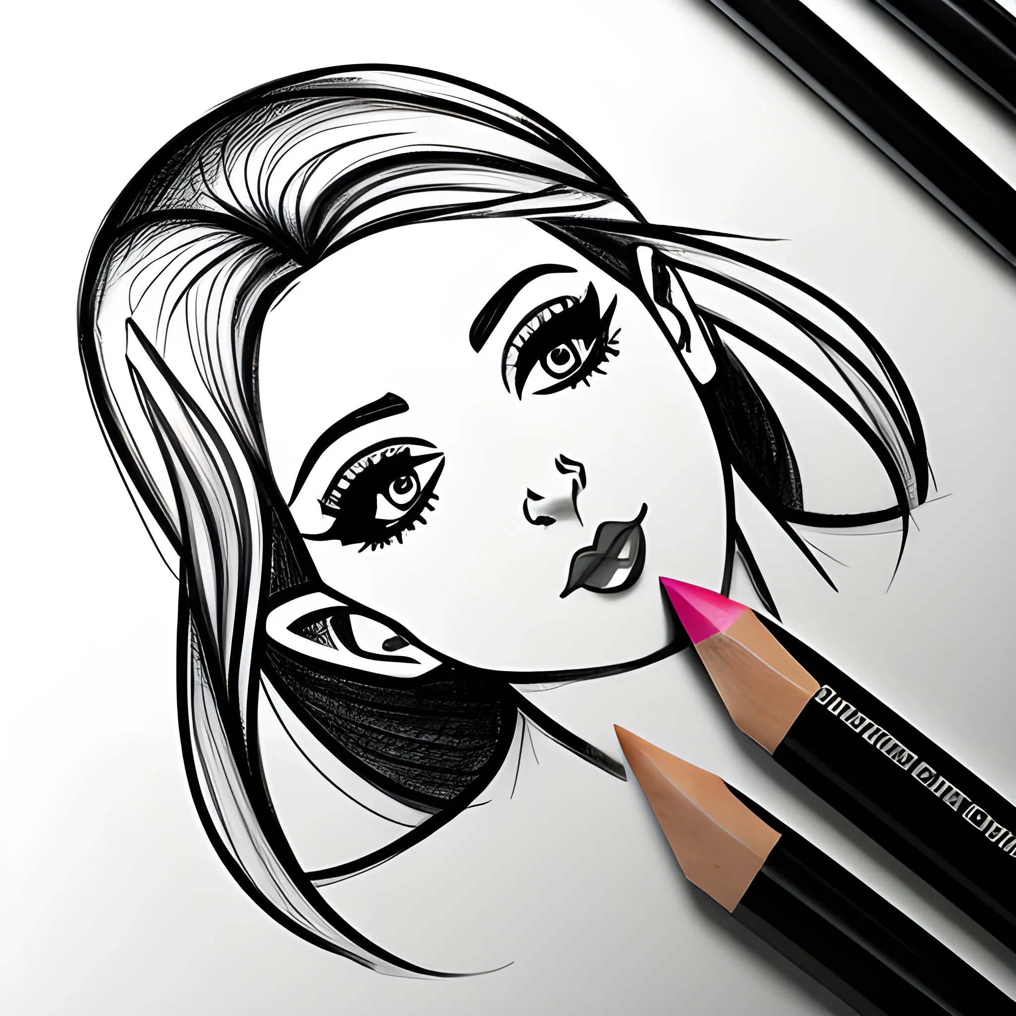 Logo for an e-commerce platform specializing in cosmetics and erotica., Pencil Sketch, Cartoon