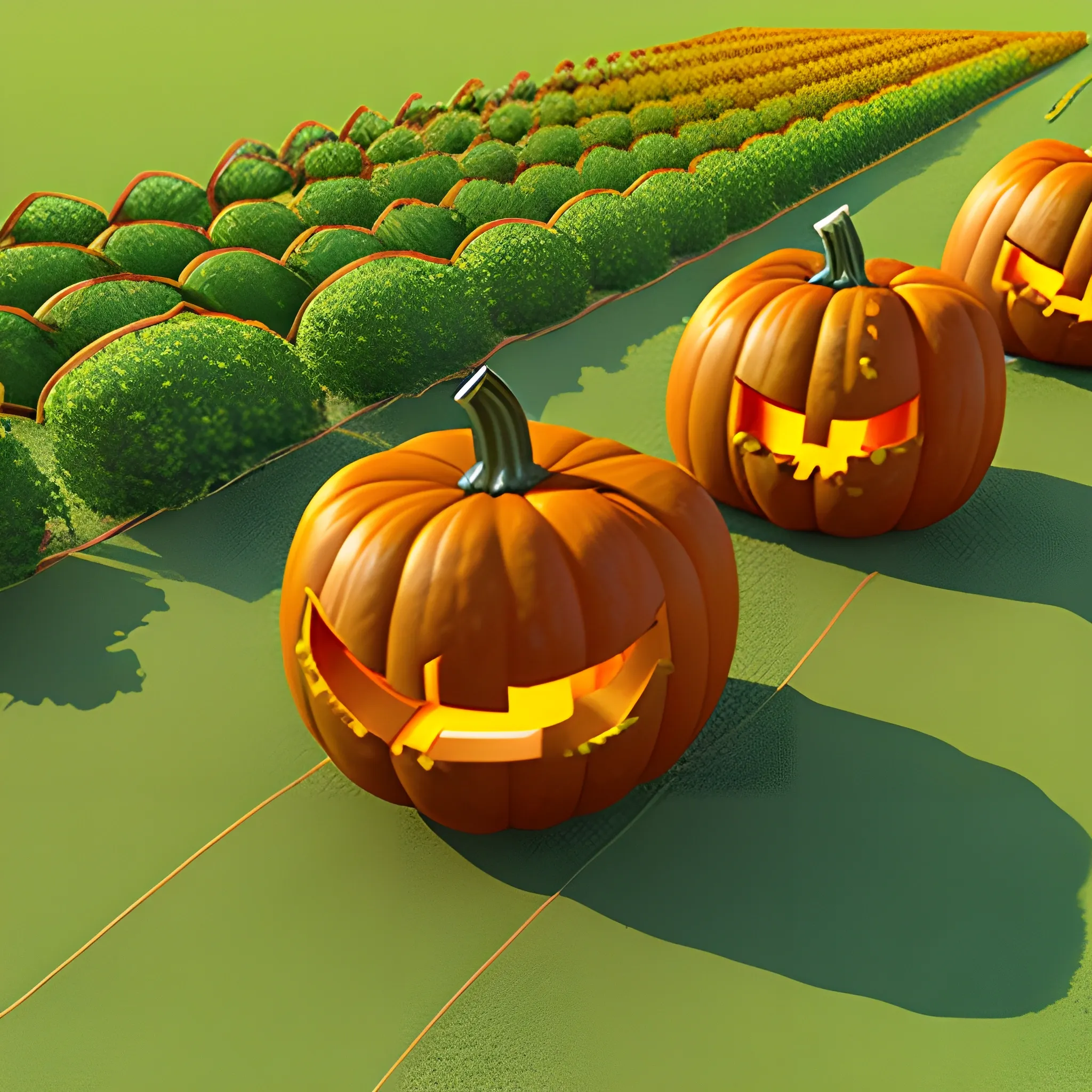 pumpkin cultivation, 3D