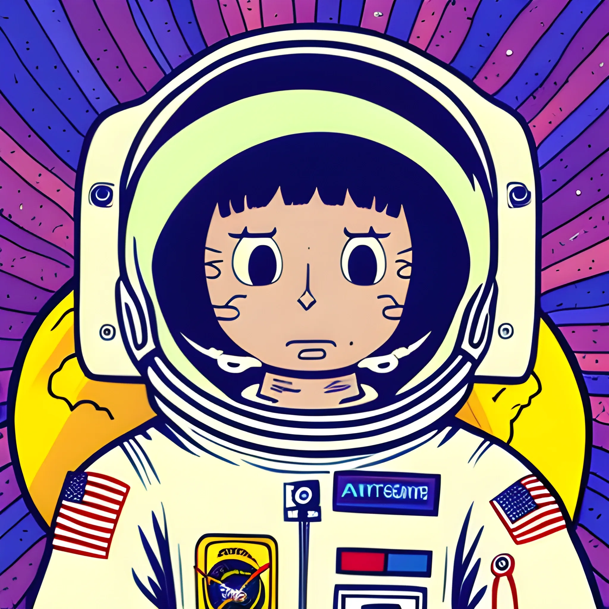 Astronaut, Trippy, Cartoon