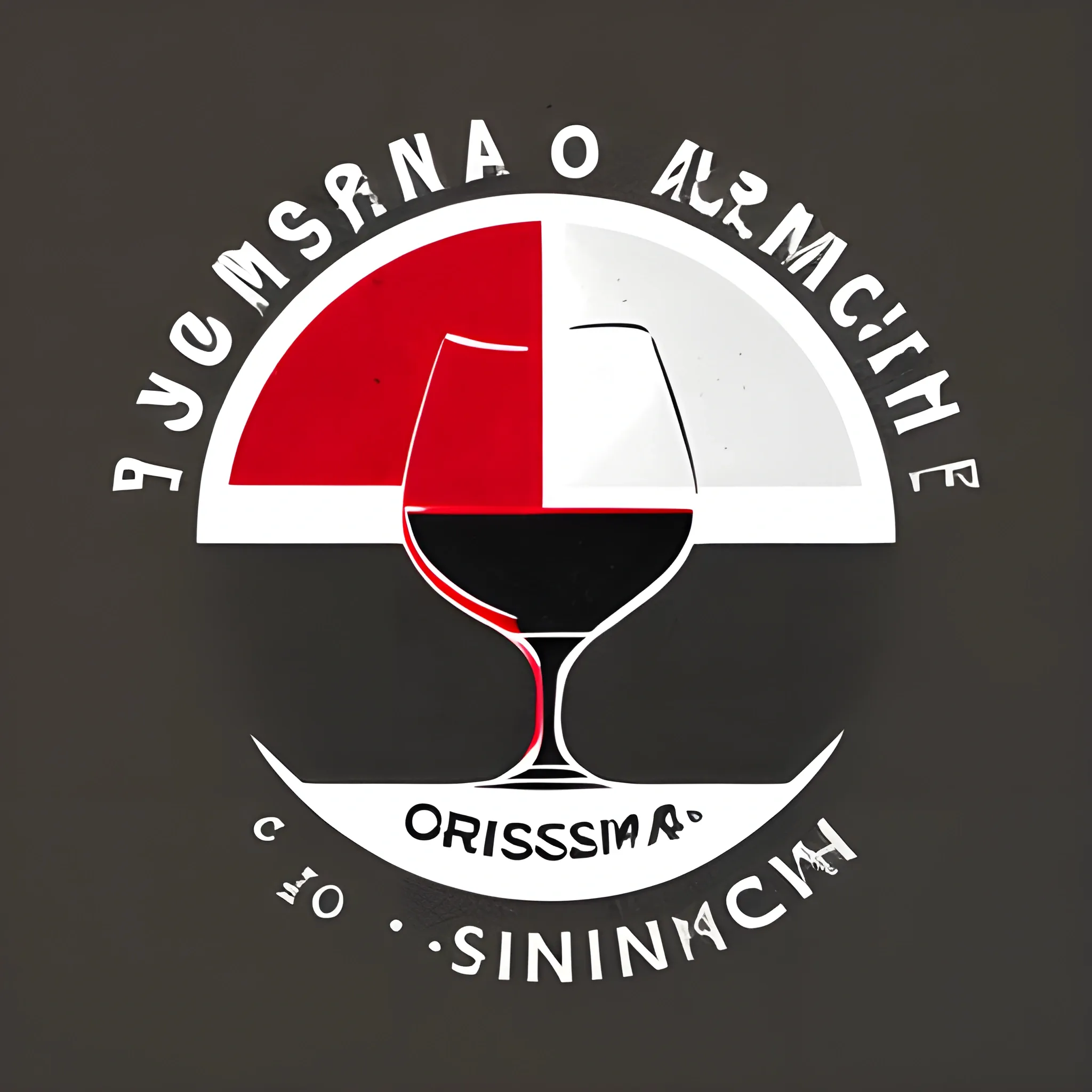 logo, esmpresa de vino, color: gris negro y rojo