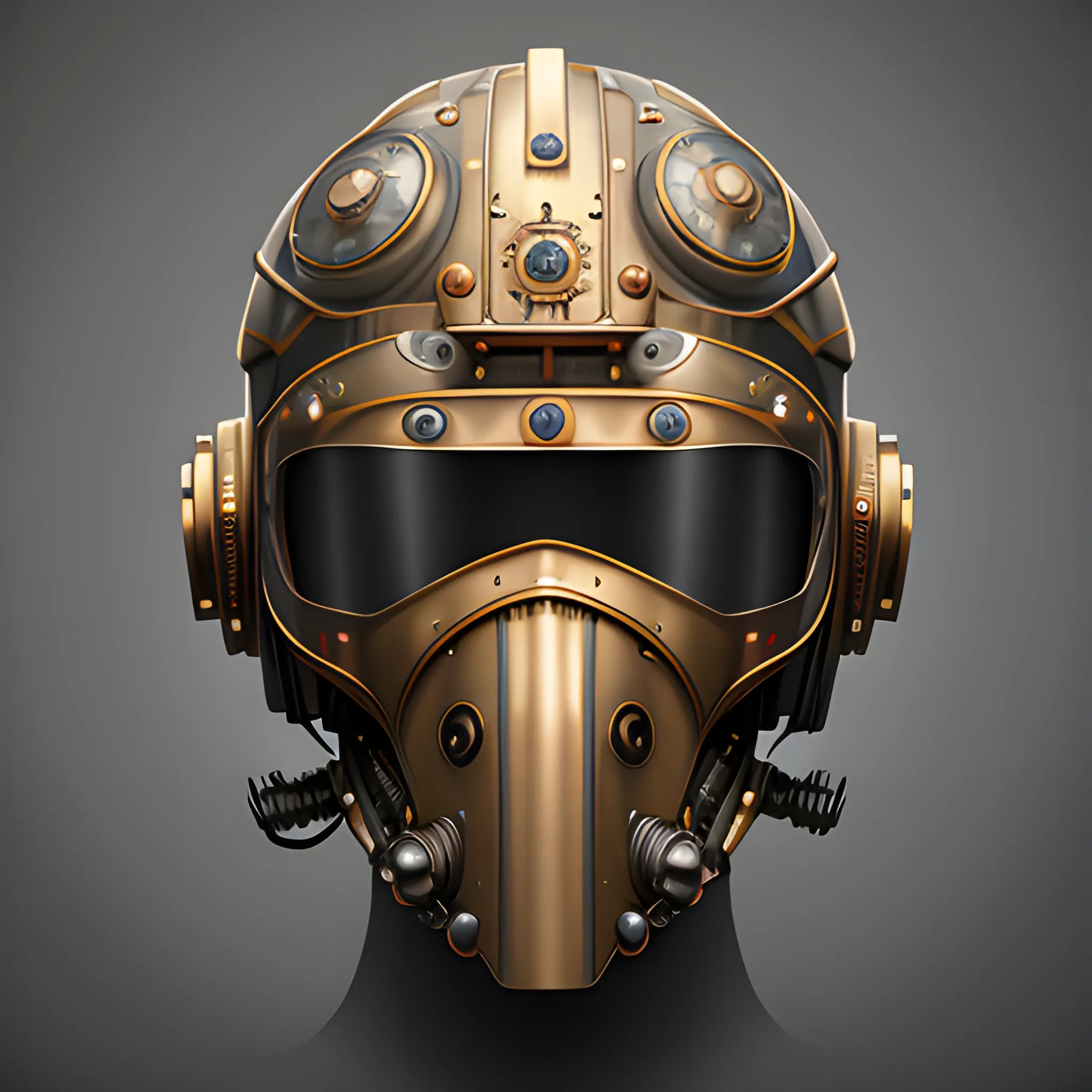 steampunk helmet fantasy art mask robot ninja stylized digital i ...