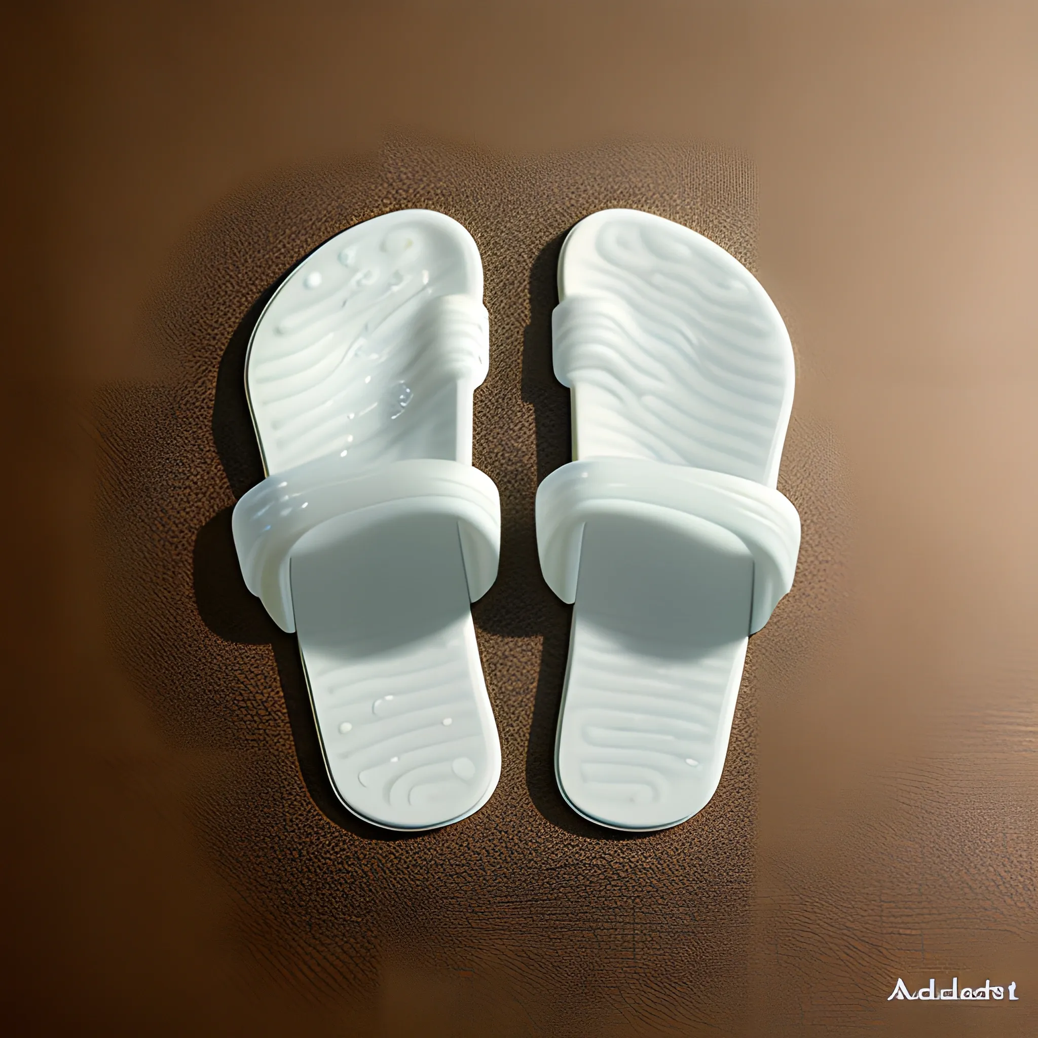 Adilette Shower Slides, 3D, Oil Painting