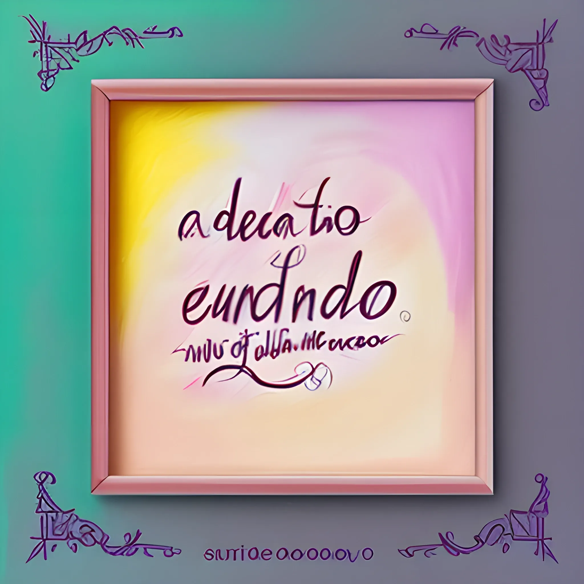 Create an image of 40 cm x 50 cm, with the  phrase: ten dulces sueños pero no te quedes dormida with different calligraphy and in pastel tones, Pencil Sketch, Cartoon