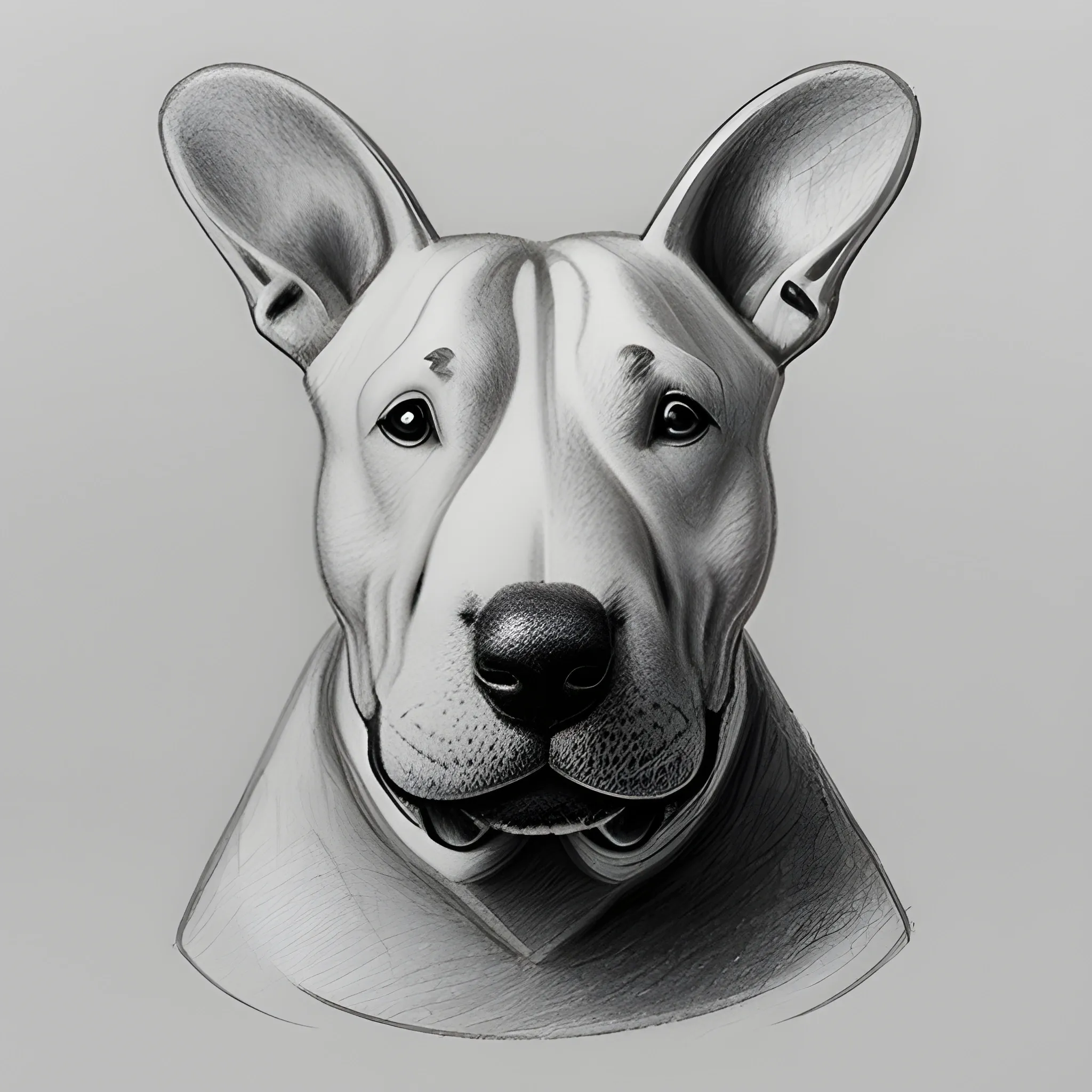 bull terrier real, Pencil Sketch