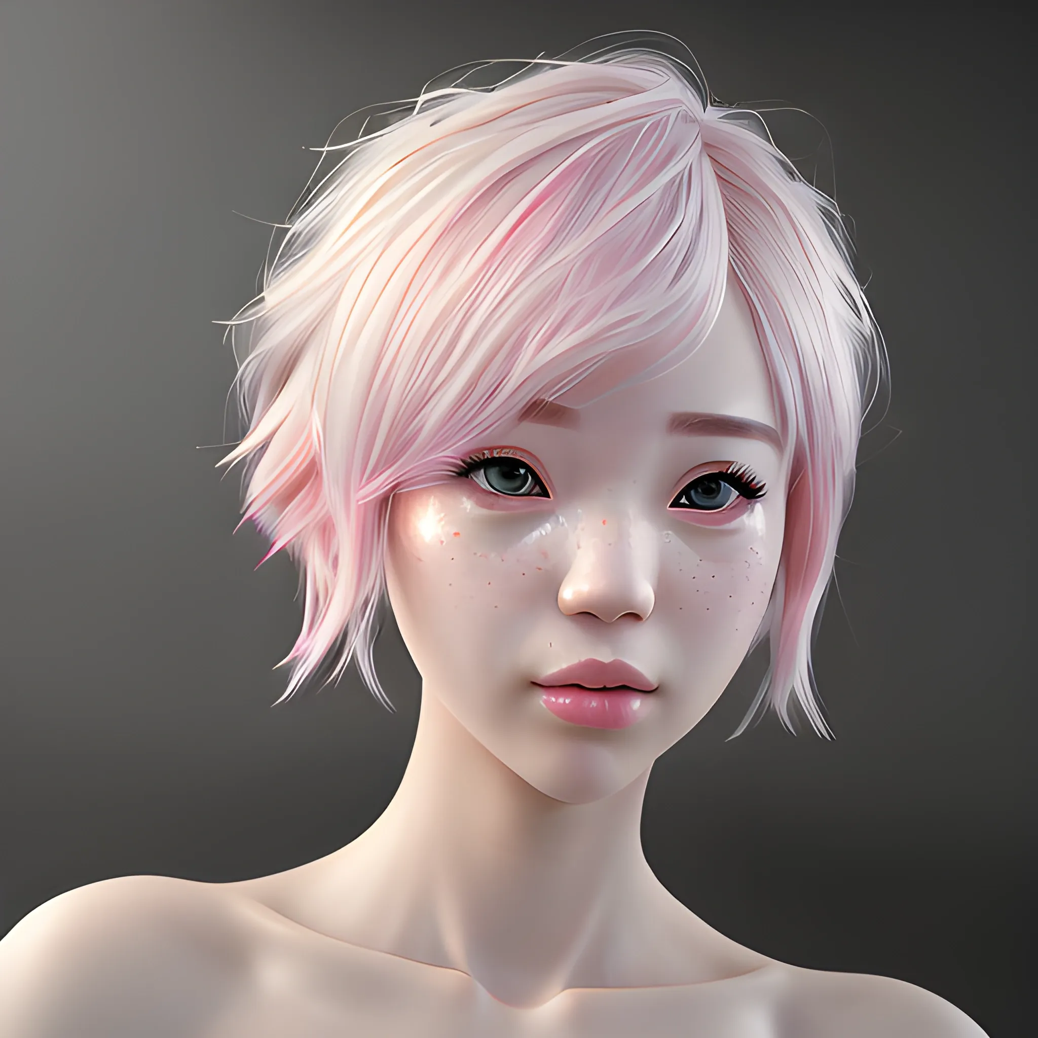 Best Quality, Masterpiece, Ultra HD, (Realism: 1.8), Skin Detail, Korean, Bangs, semi Short Hair, Light white Pink Hair Color, full body, mermaid rainbow, bride crown, Beautiful Lighting, Dynamic Lighting, Zbrush Sculpt