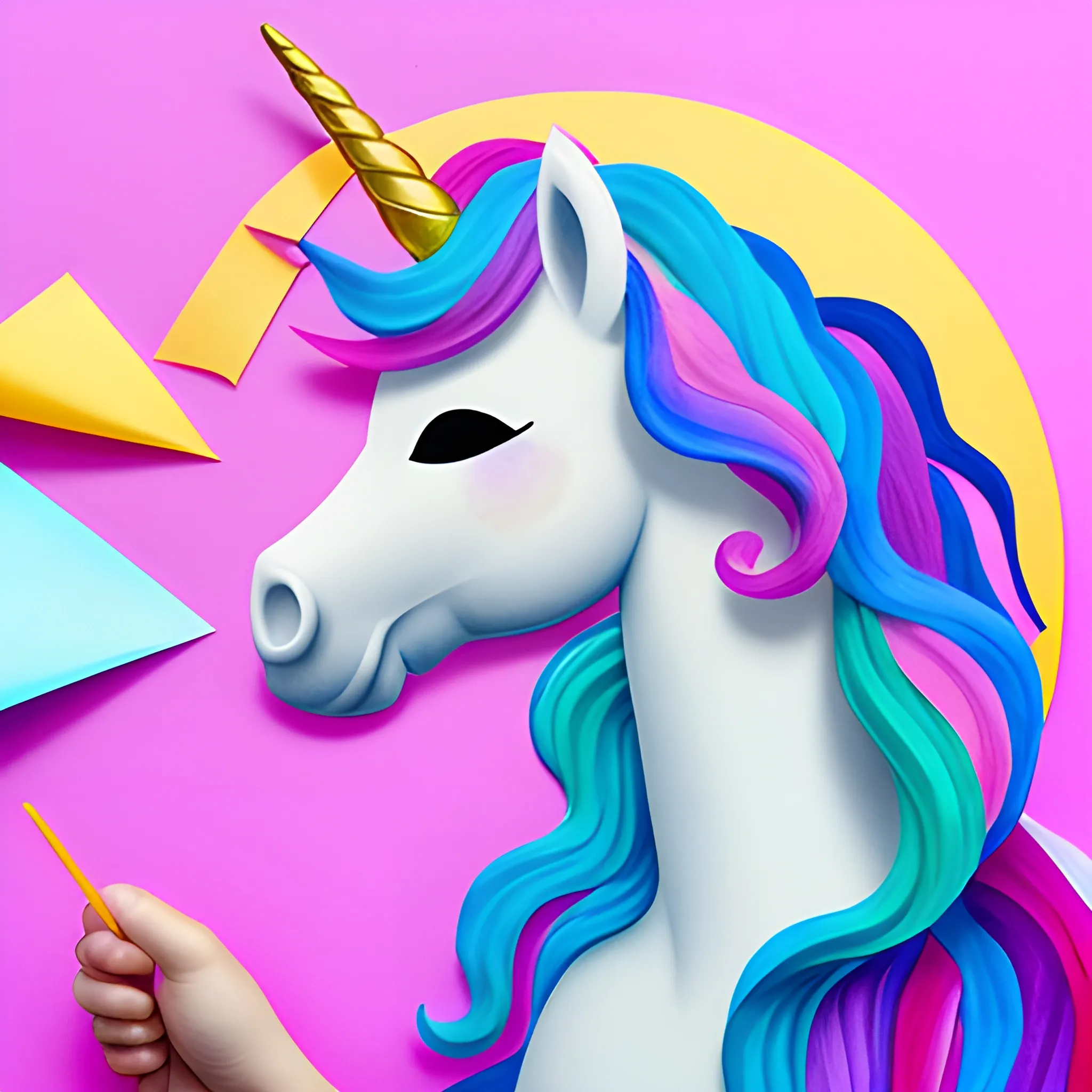 unicorn with paper and fan - Arthub.ai