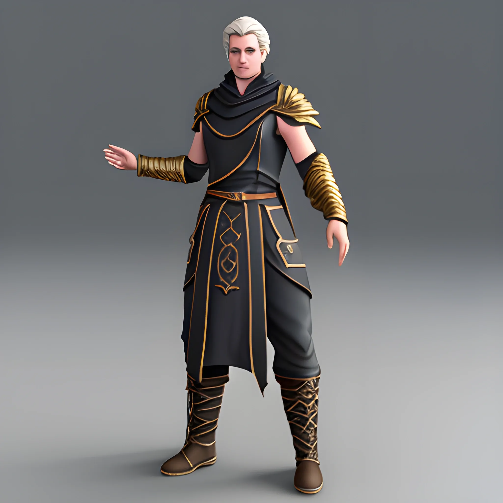 male aasimar from dungeons , 3D