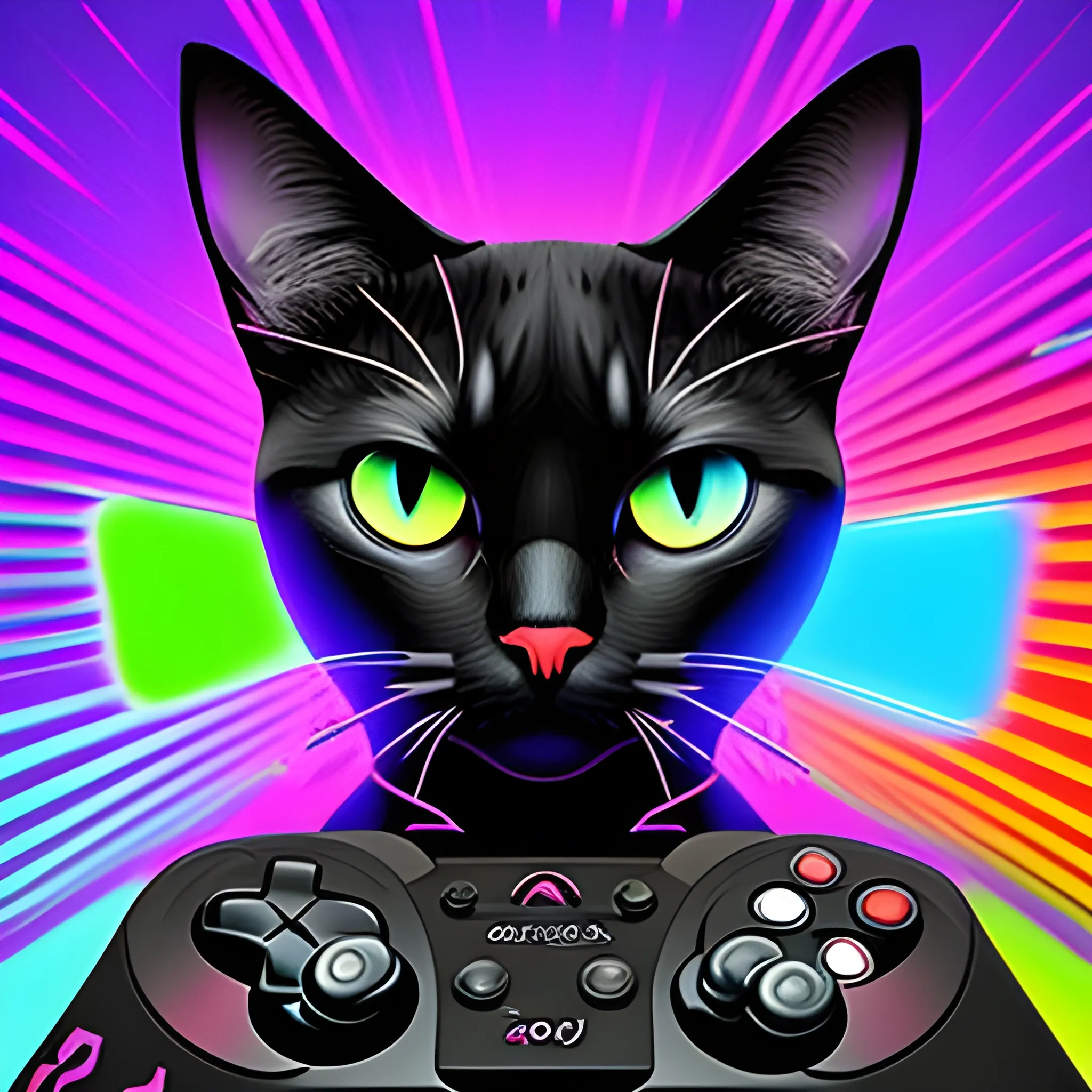 gato negro gamer, Trippy