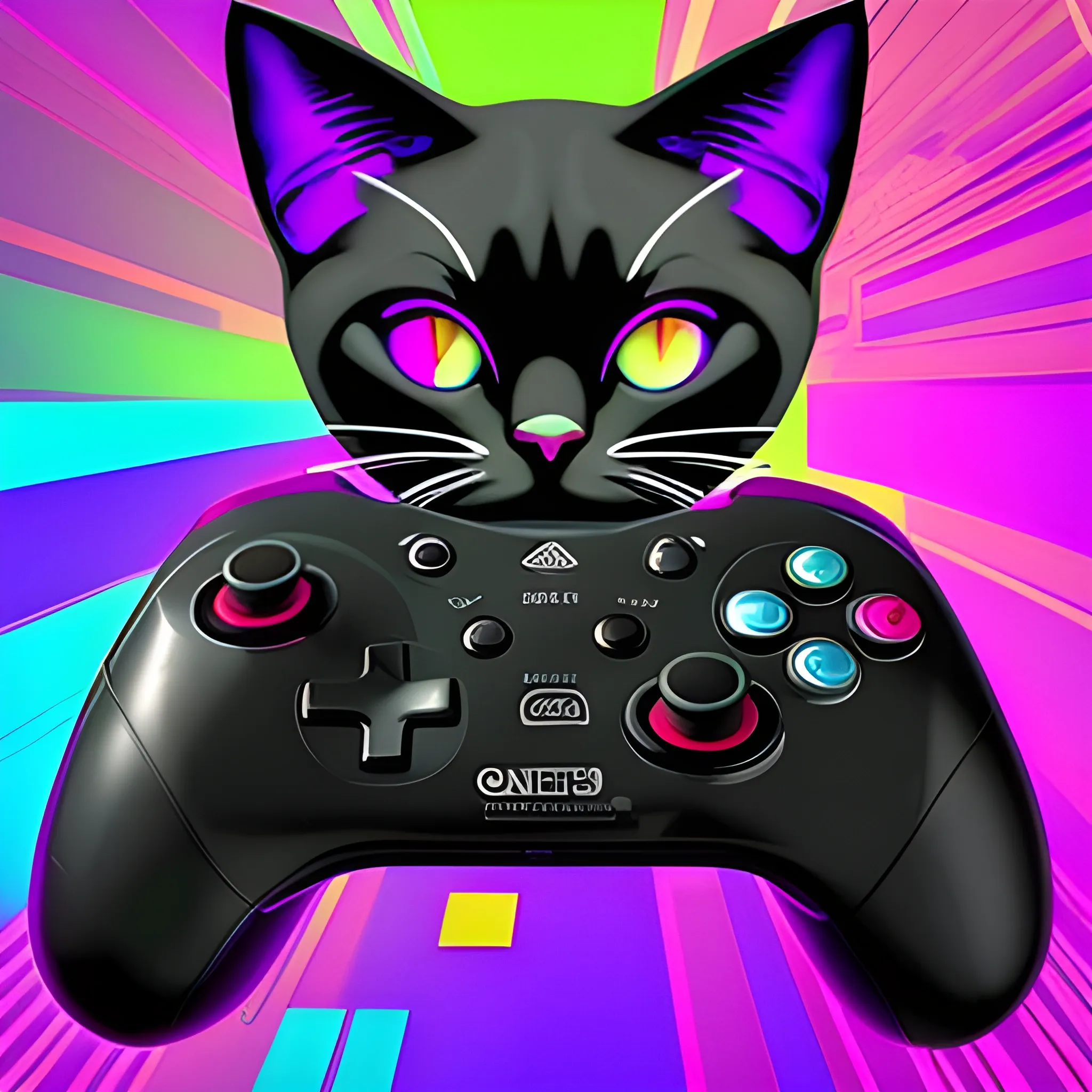 gato negro gamer, Trippy