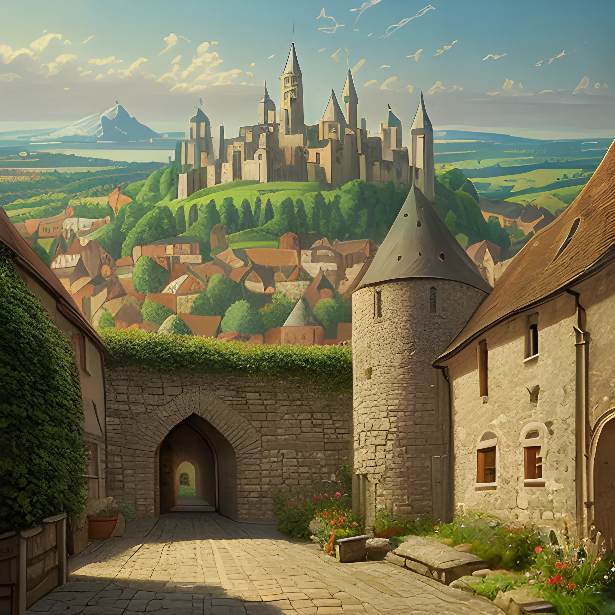 medival city landscape kindome, realism