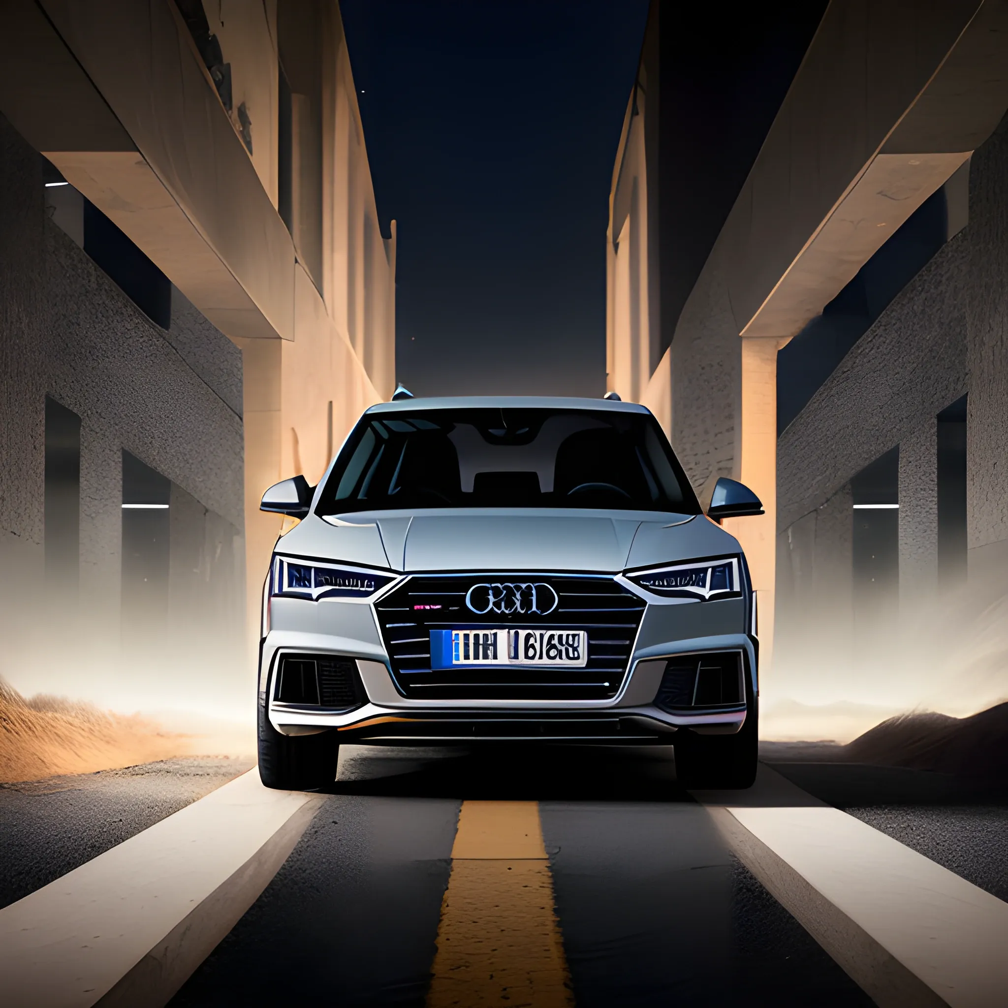 fotography, two person trie to open an SUV Audi at night