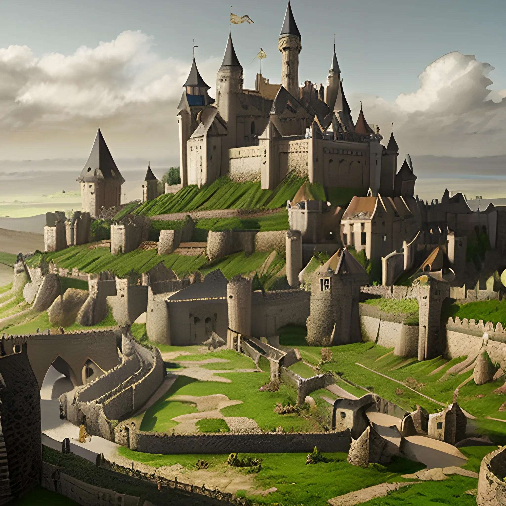 medieval kingdom landscape realistic 